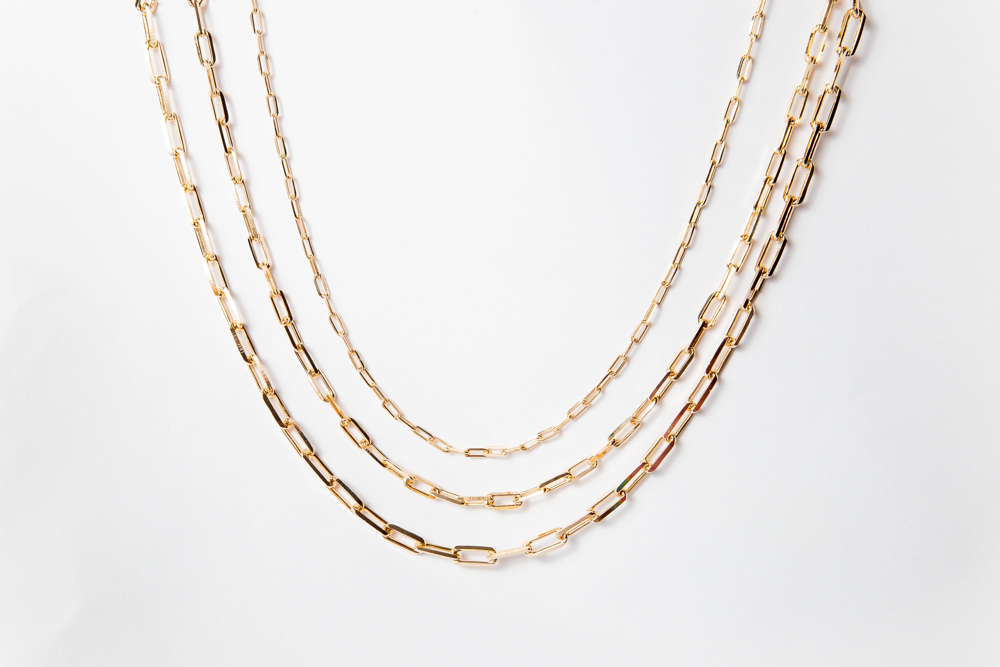 Collar Triple Paperclip Necklace