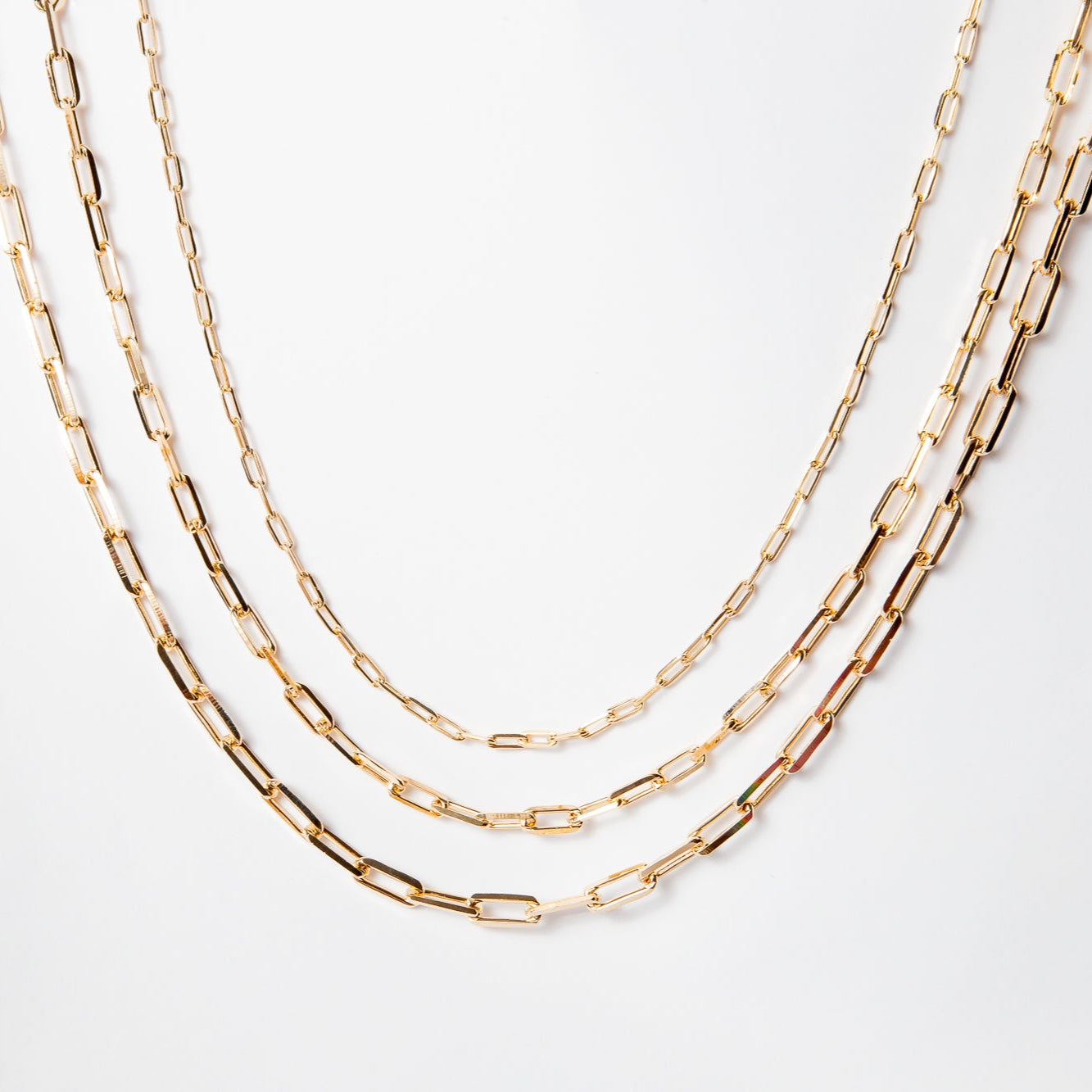 Collar Triple Paperclip necklace