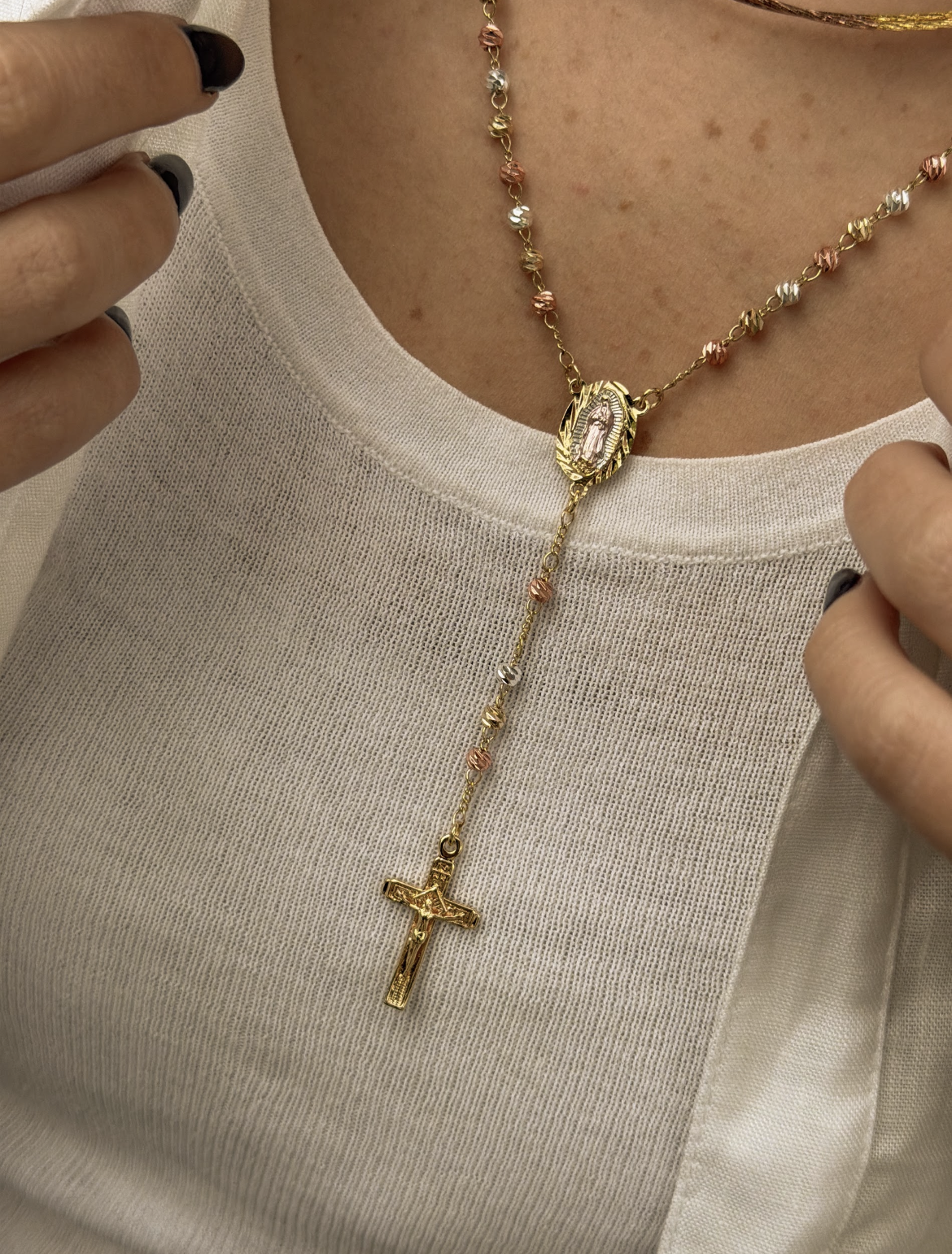 Collar Goldfilled Tricolor Fili Rosary