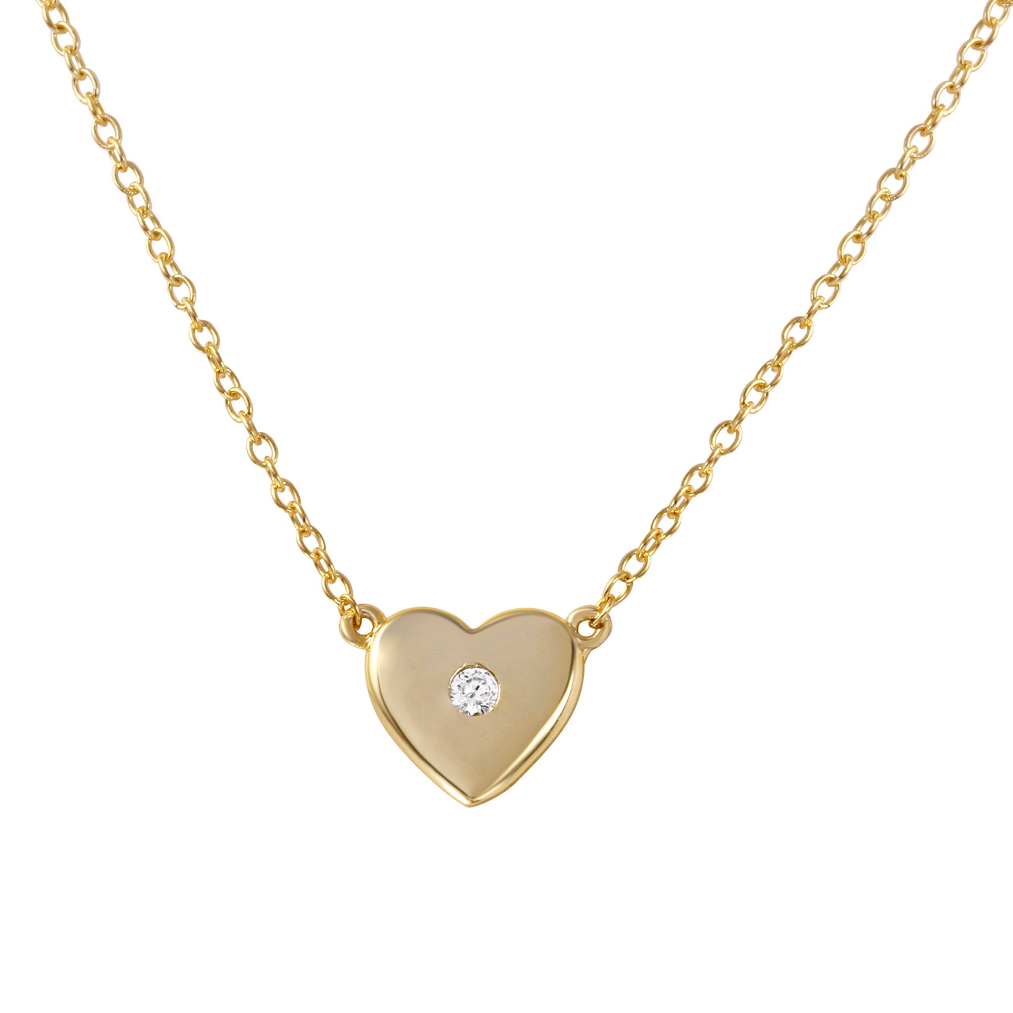 Collar Single Heart CZ Choker