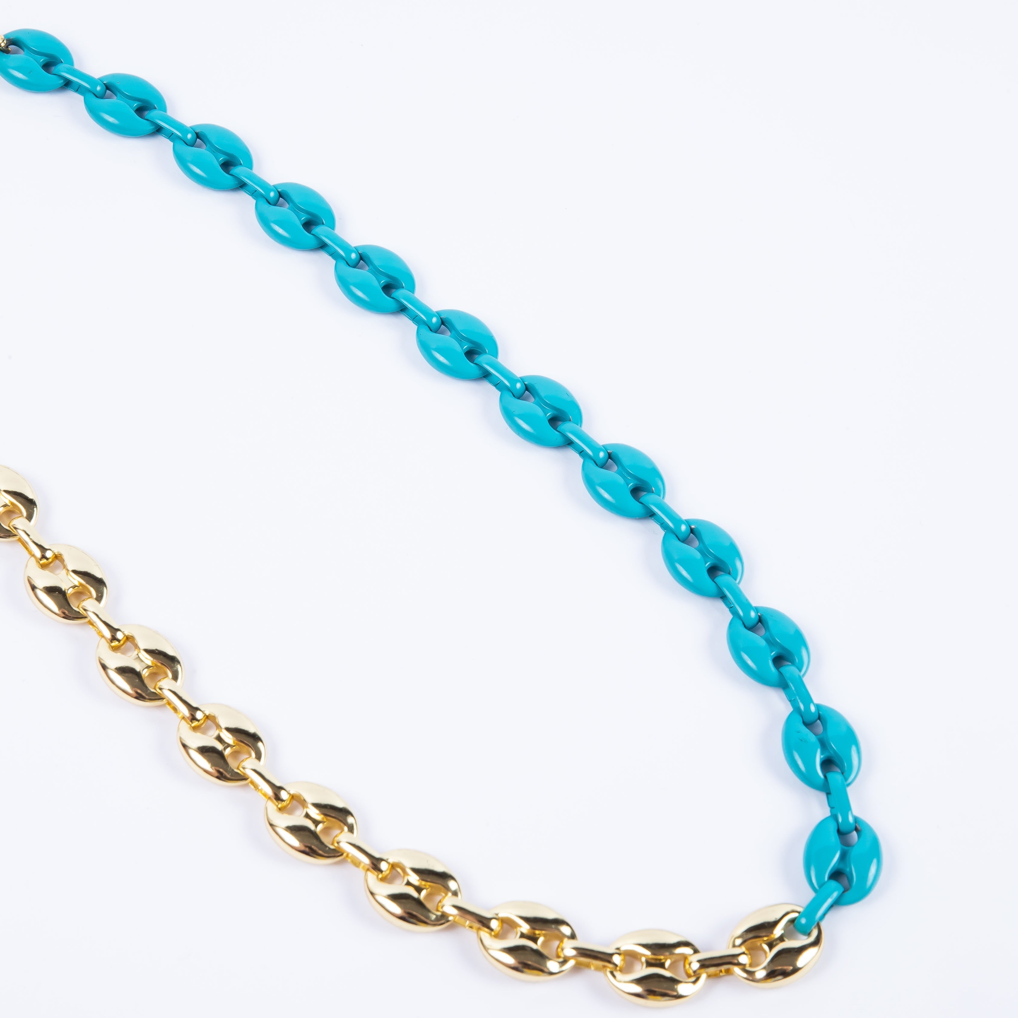 Collar Guc Enamel Gold Choker Teal