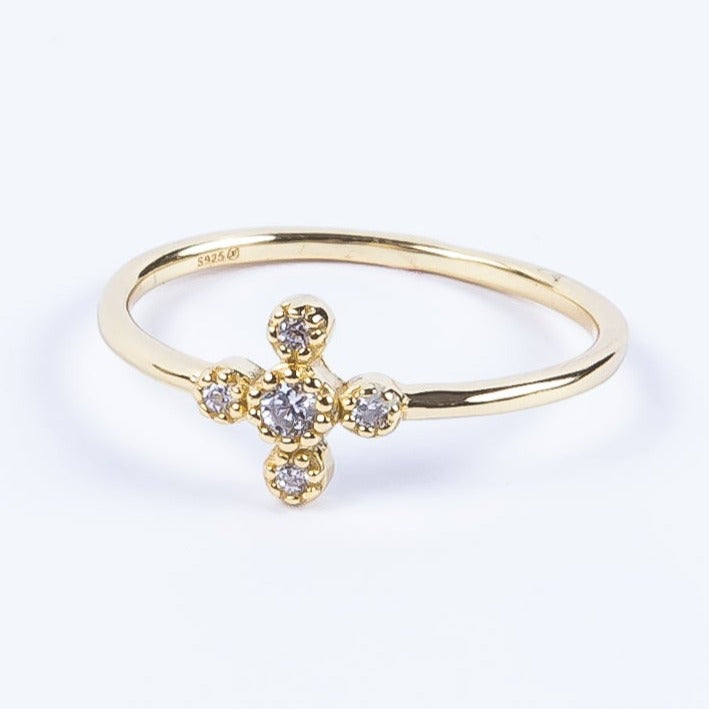 Anillo Squarey Cross Thin