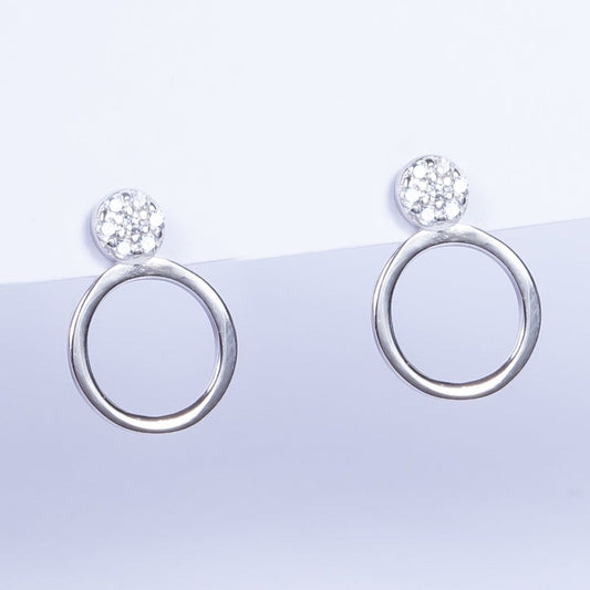 Aro Hollow Circle with Baby Cz Stud