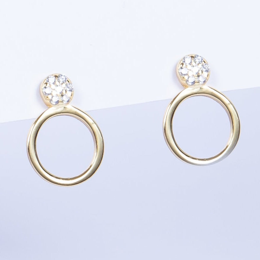Aro Hollow Circle with Baby Cz Stud