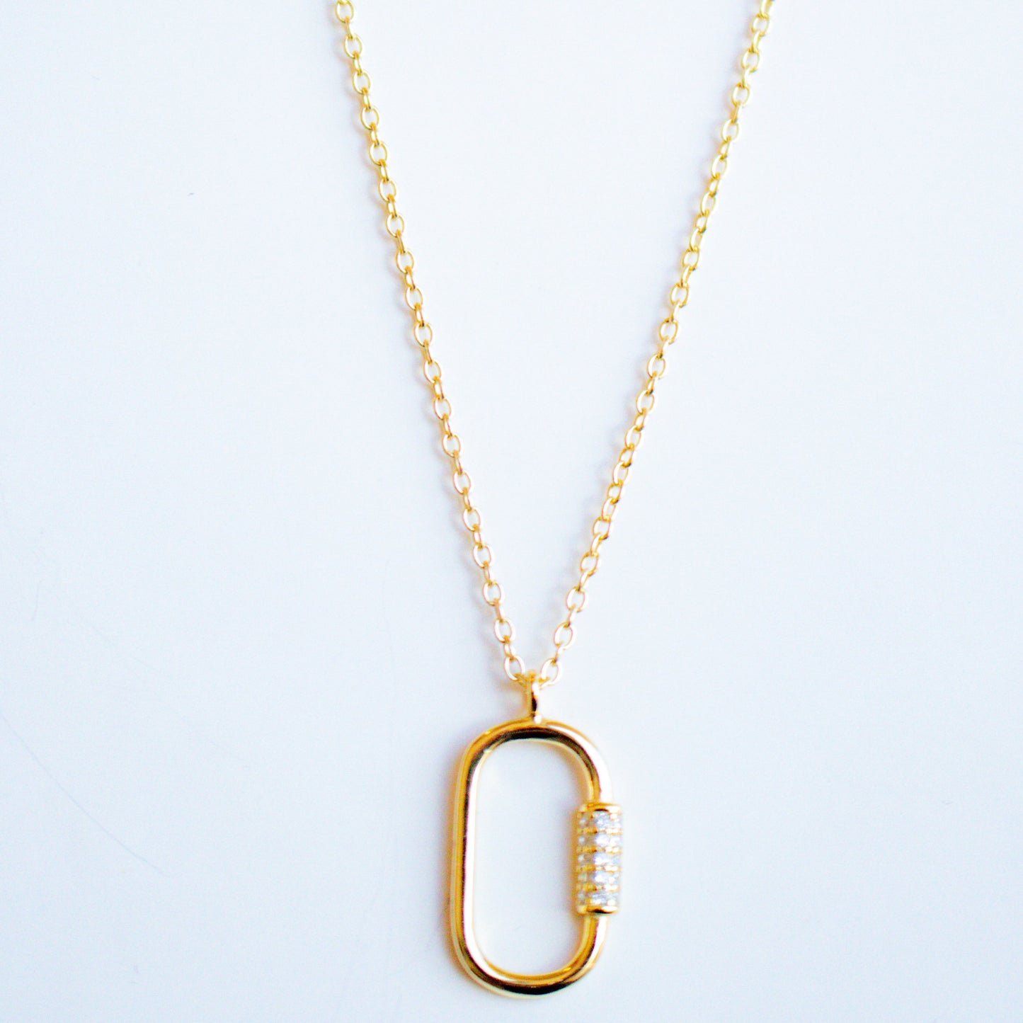 Collar Cz Oval Toggle Necklace