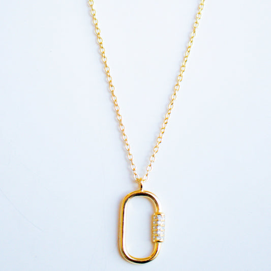 Collar Cz Oval Toggle Necklace