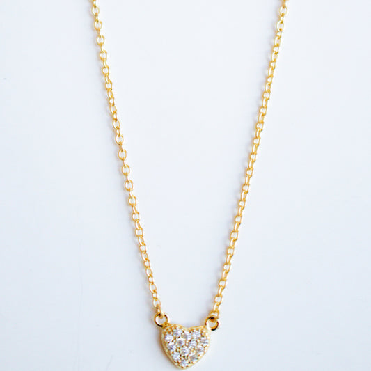 Collar Pave Baby Heart Gold
