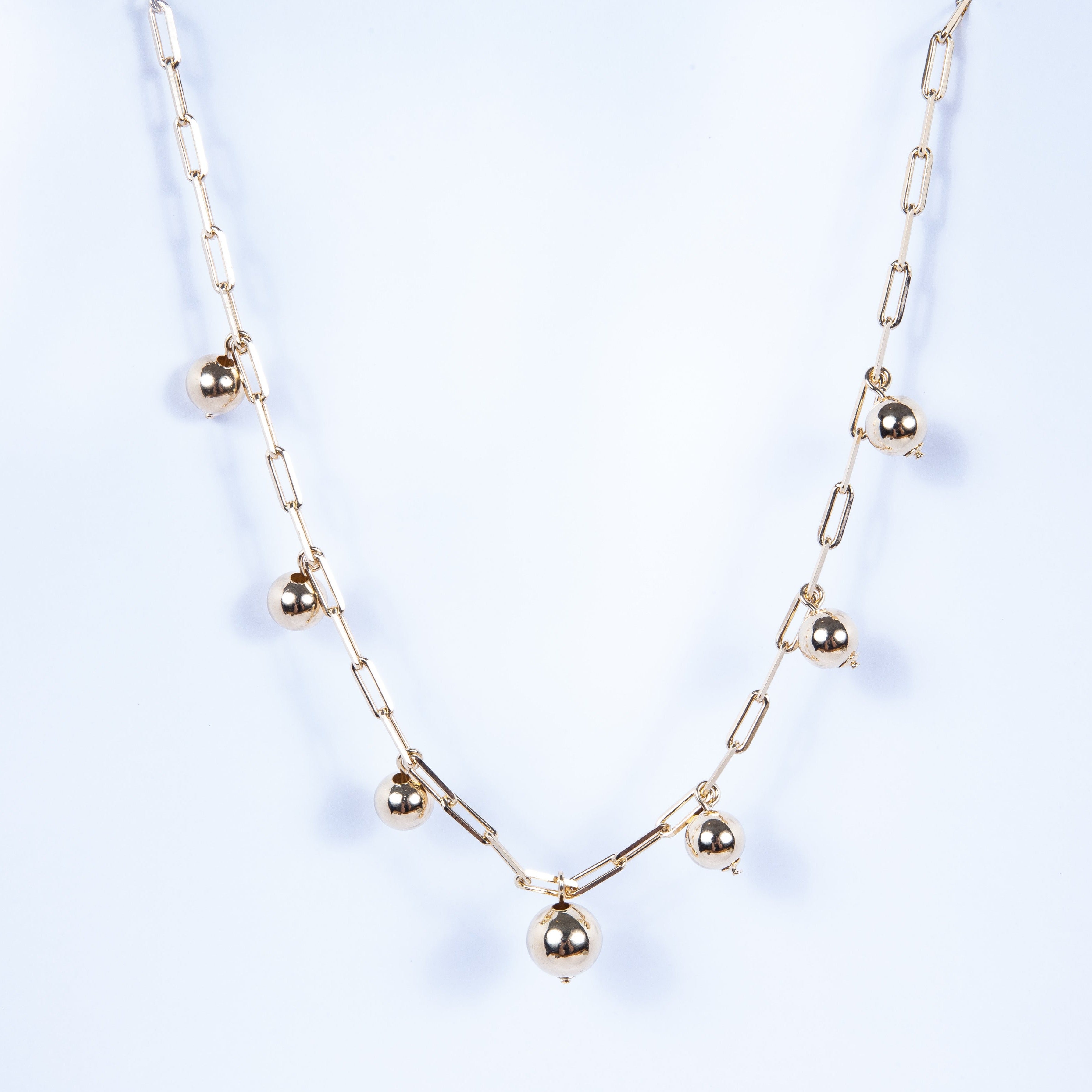 Collar Paperclip Brassy Bubbles Choker