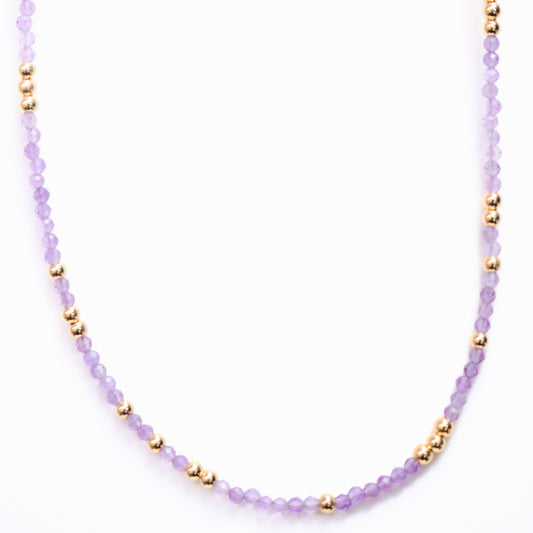 Collar Claire Light Purple Gold Beads