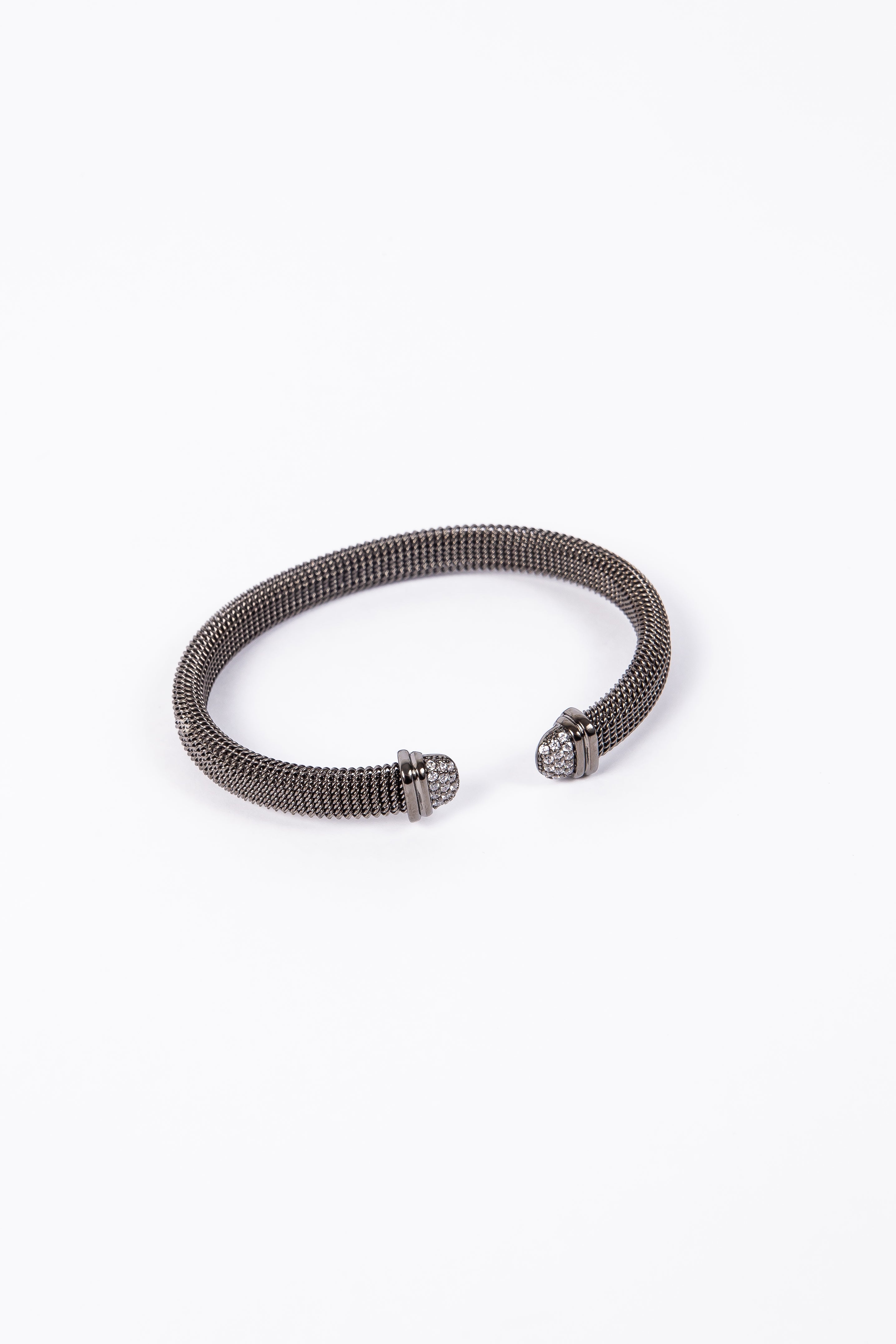 Pulsera Stainless Coil Black Cuff