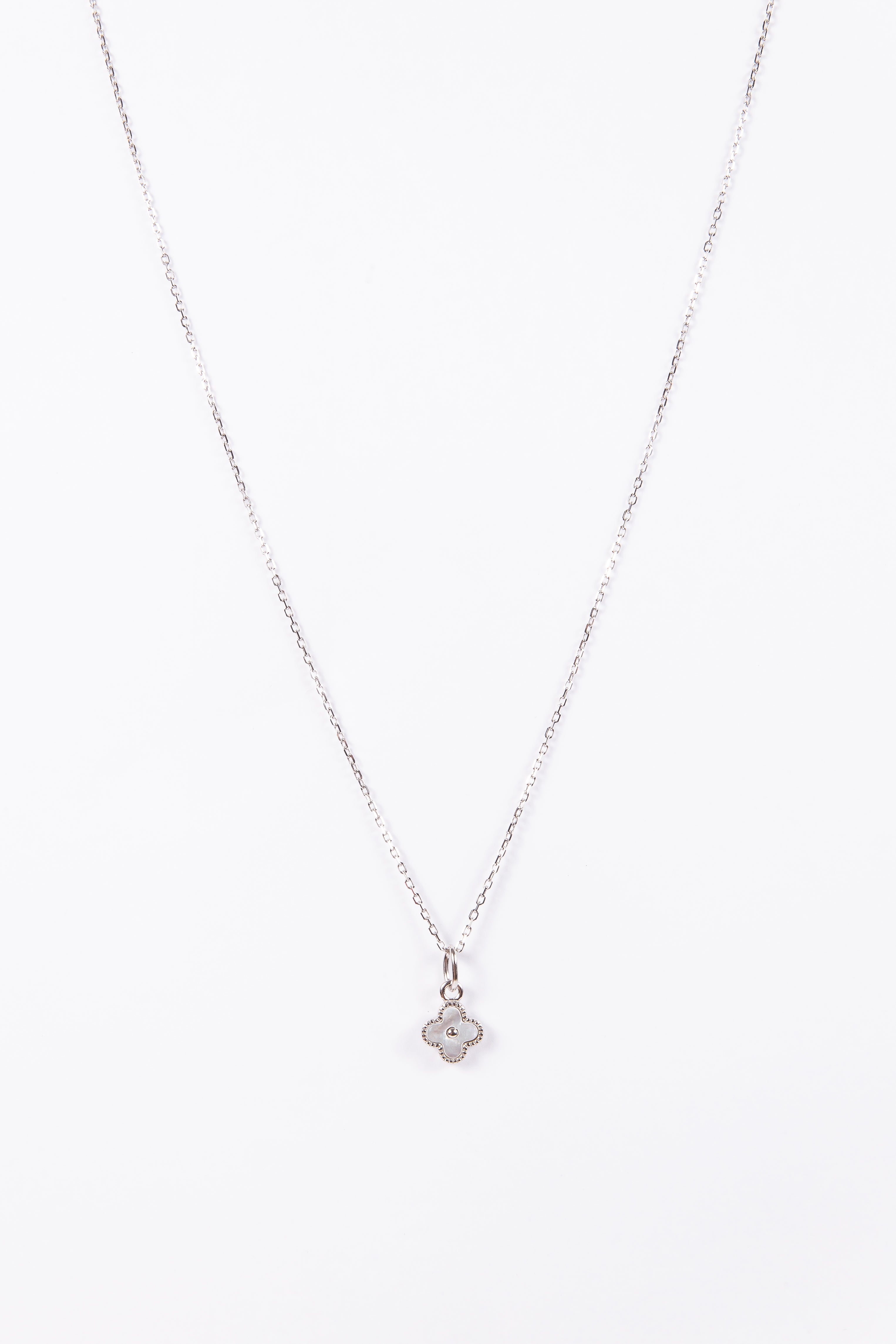 Collar Small MOP PM Clover Silver