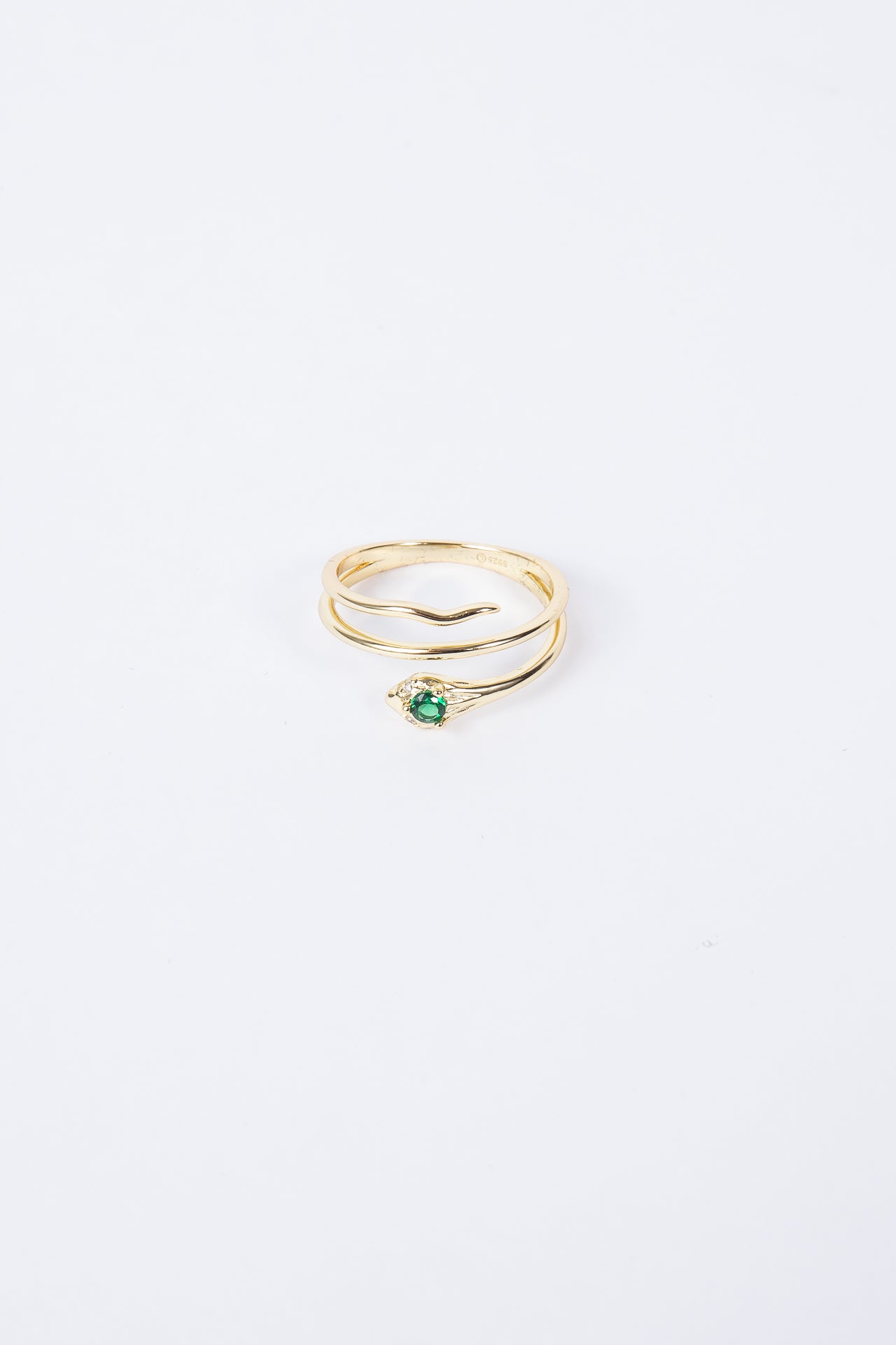 Anillo Triple Green Snake Gold Ring