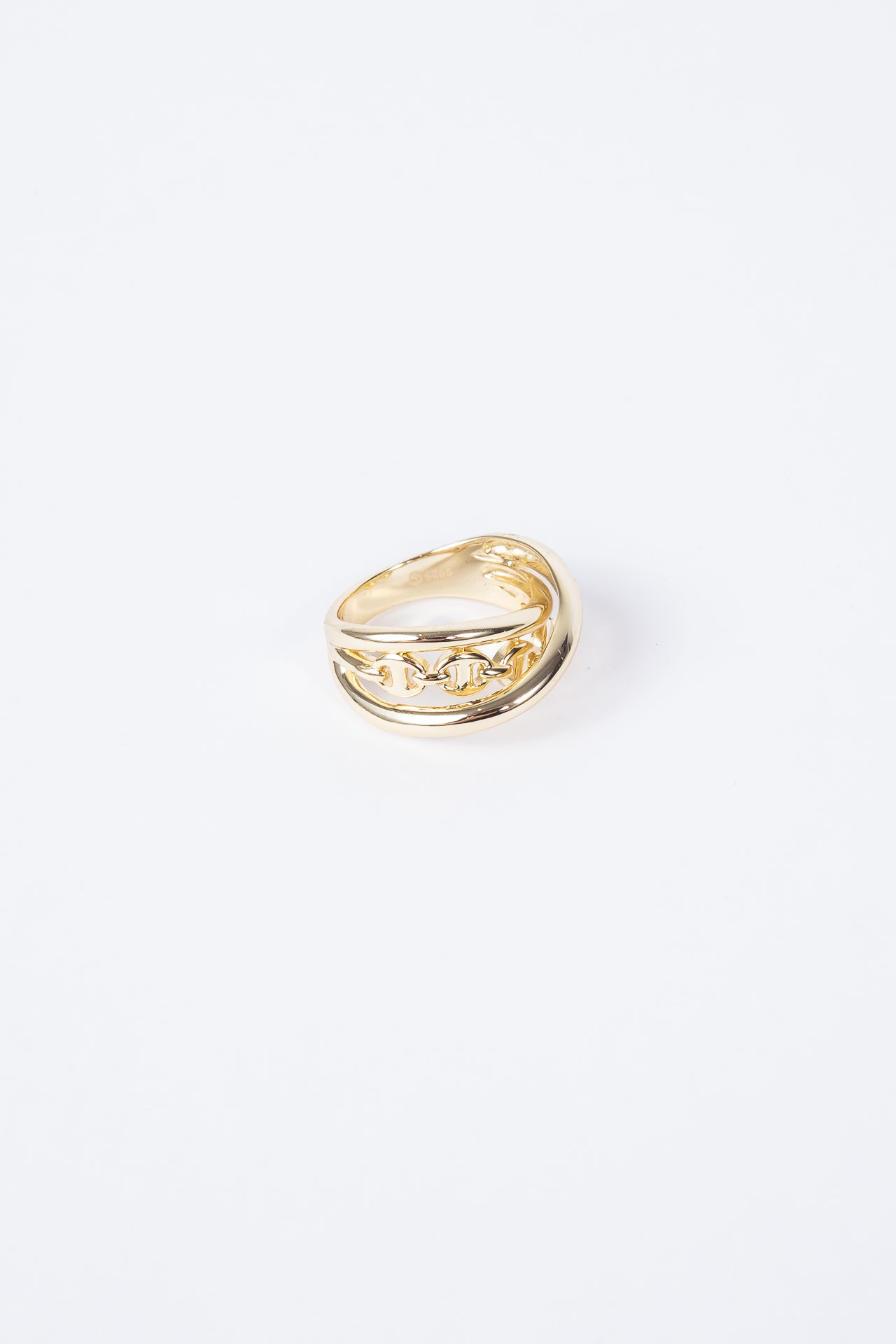 Anillo Chunky Triple Guc Gold Ring