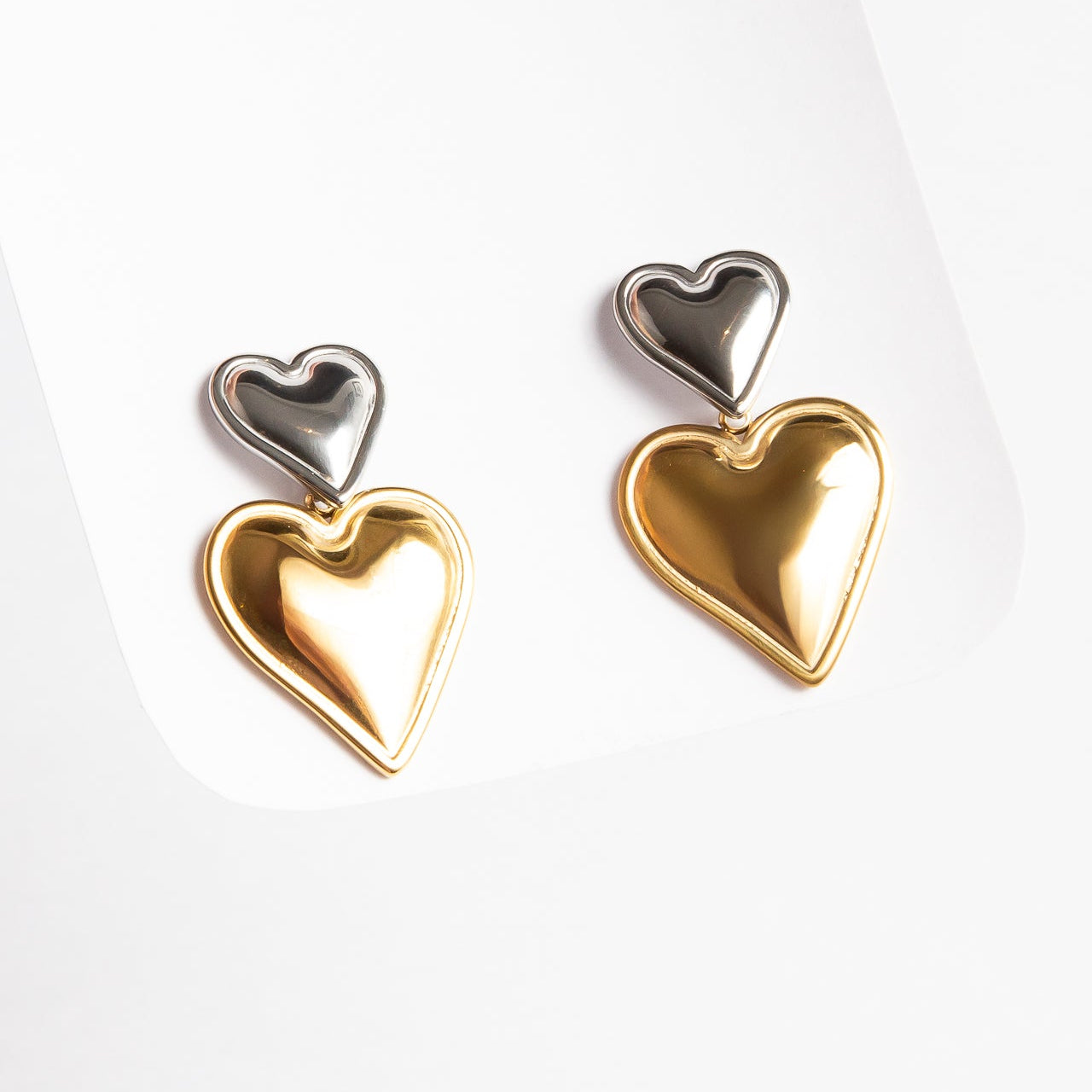 Aro Bicolor Duo Heart Stud