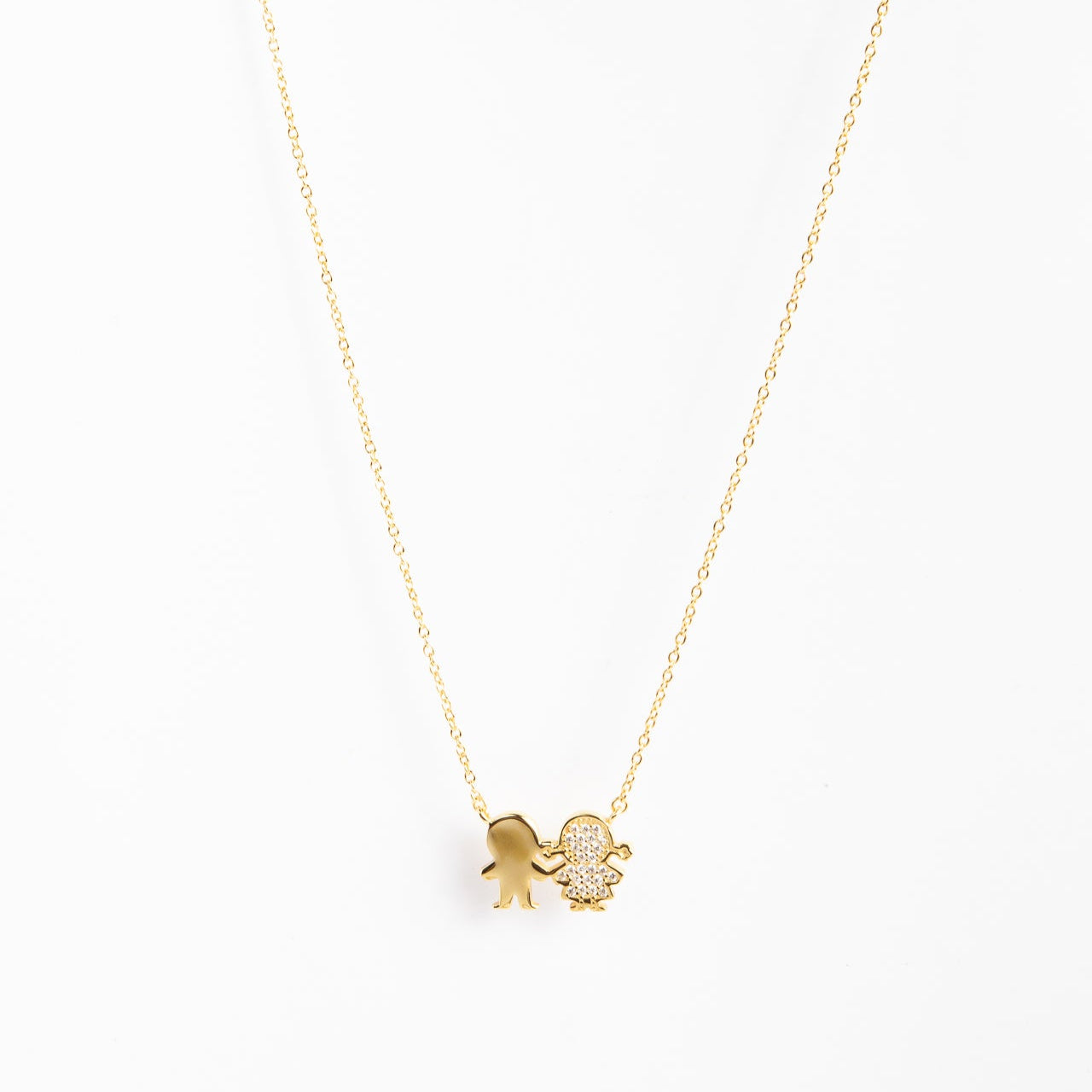 Collar Boy & Girl Plain CZ Necklace