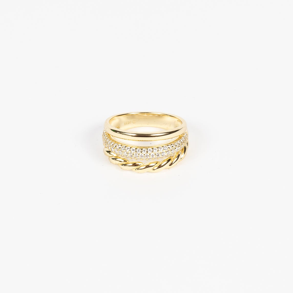 Anillo Triple Rope CZ Plain
