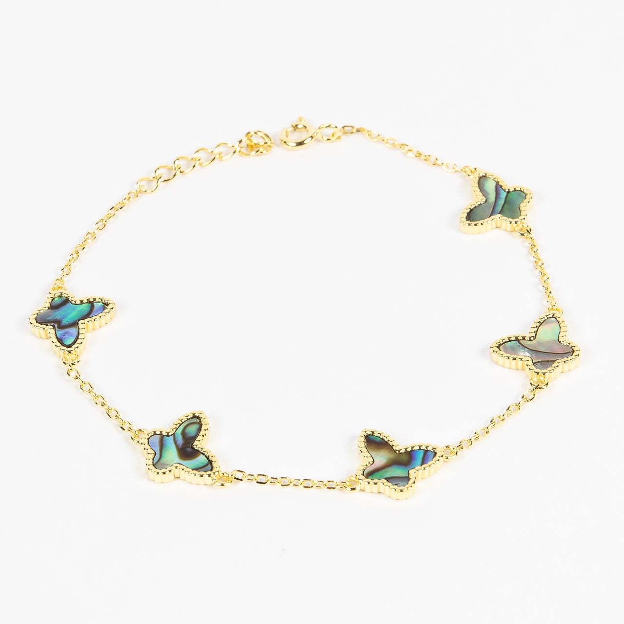 Pulsera Green MOP Five Butterflys