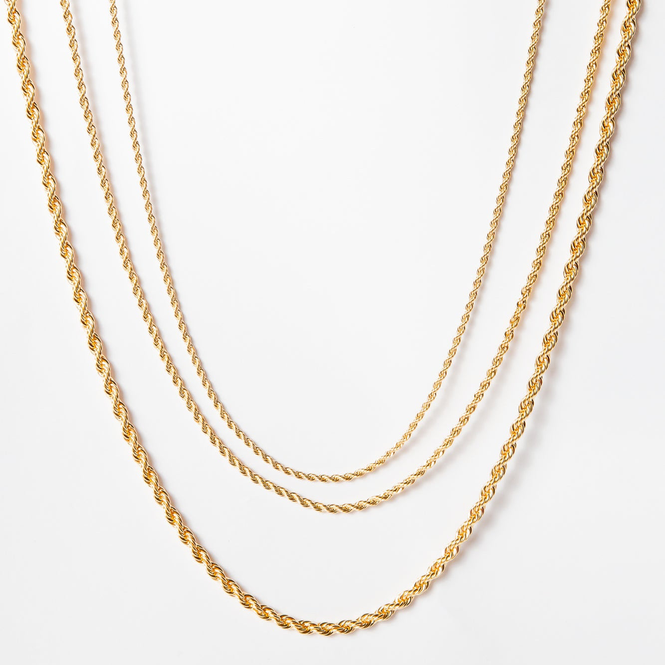 Collar Triple Thin Rope Necklace