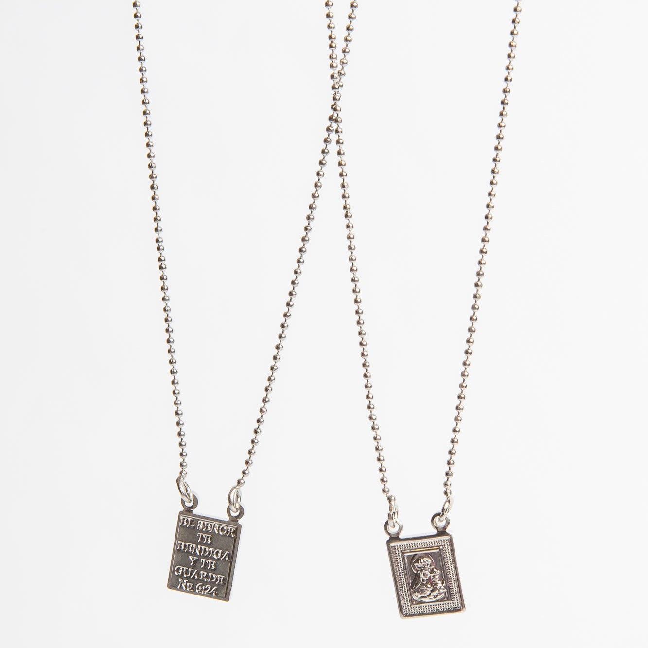 Collar Brass Scapular Mini Silver Short