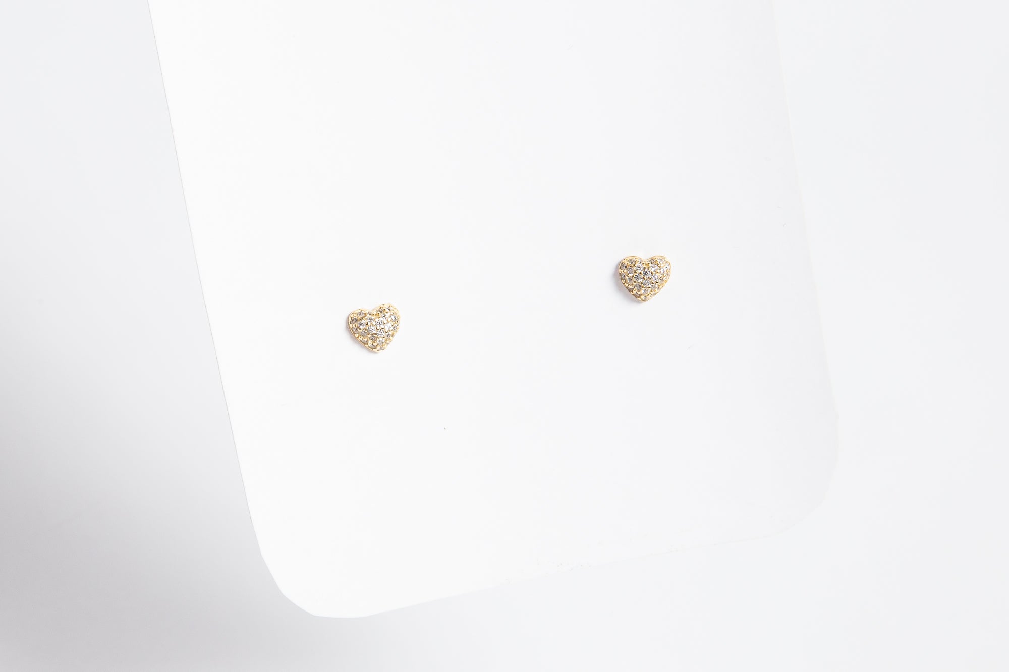 Aro 4D CZ Heart Small Stud Gold
