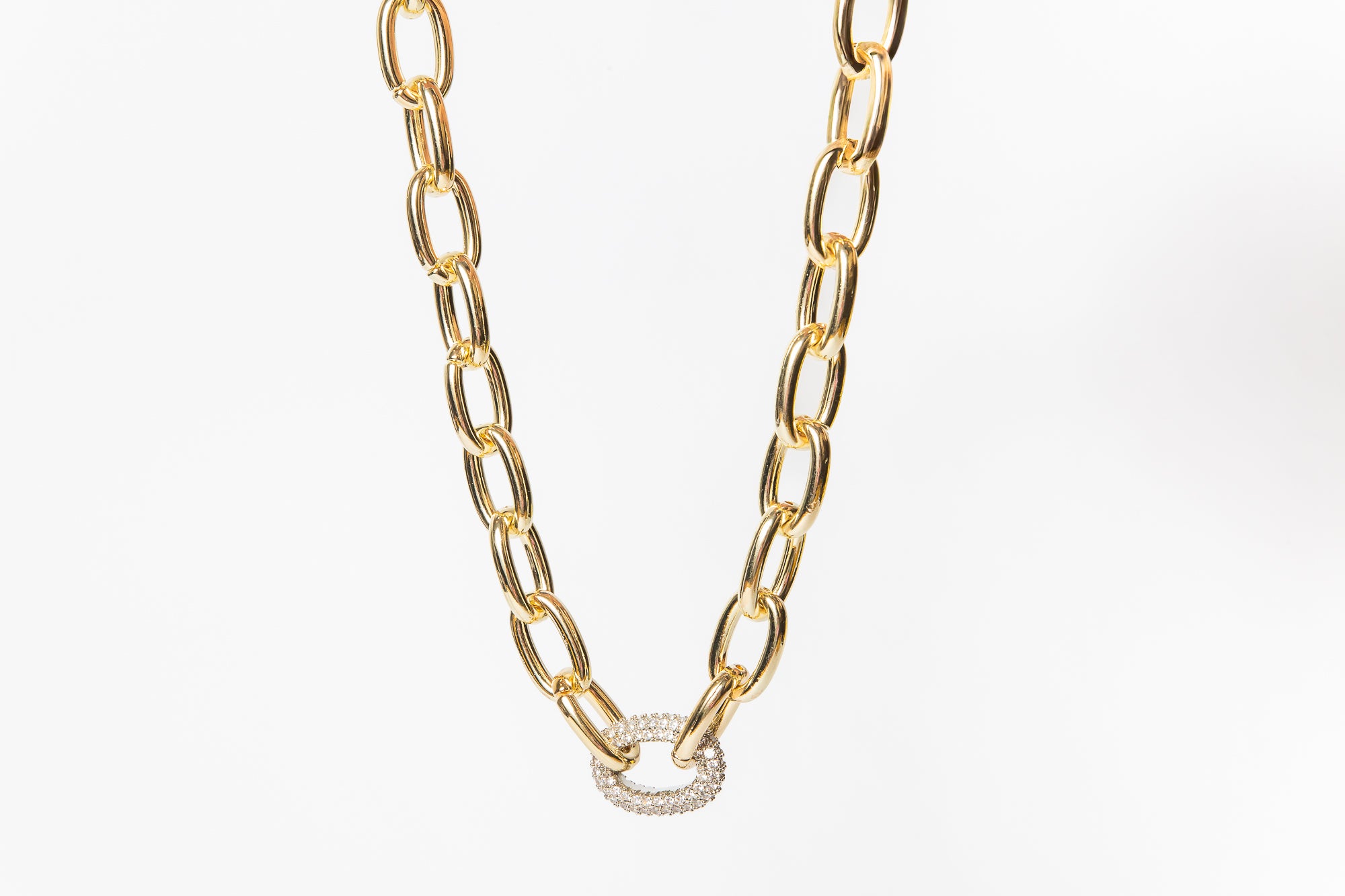 Collar Gross Gold CZ Center