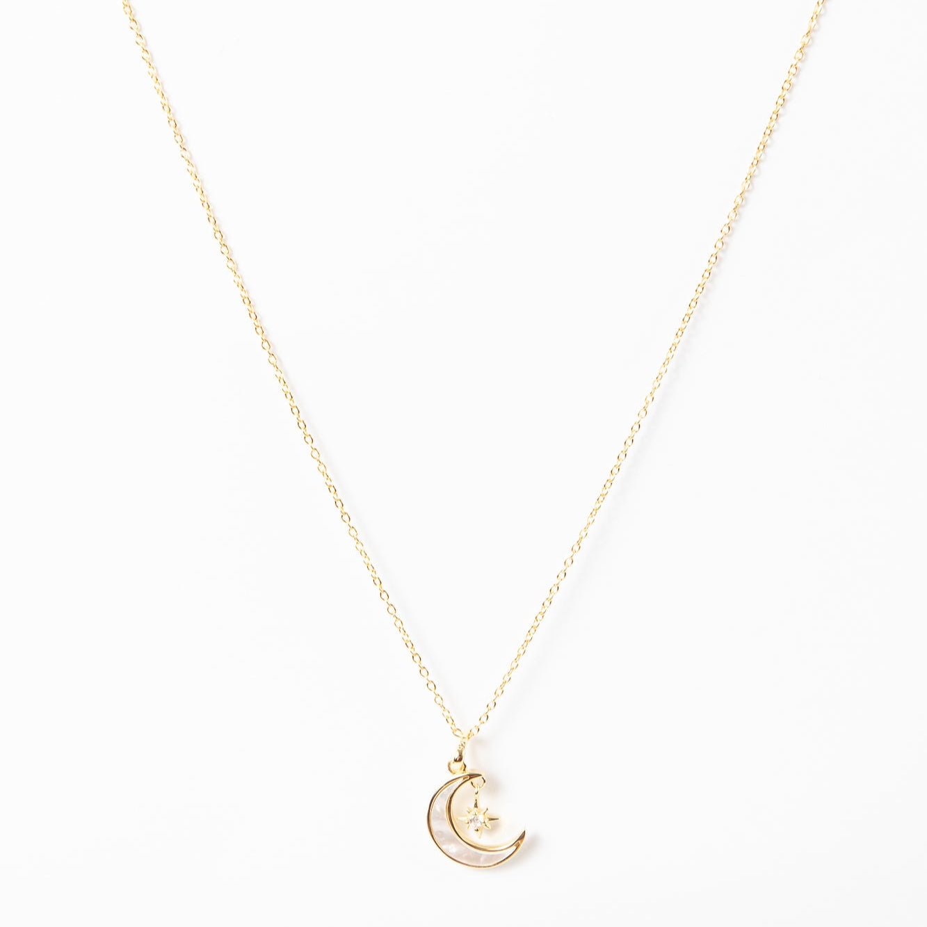 Collar MOP Moon Constel CZ