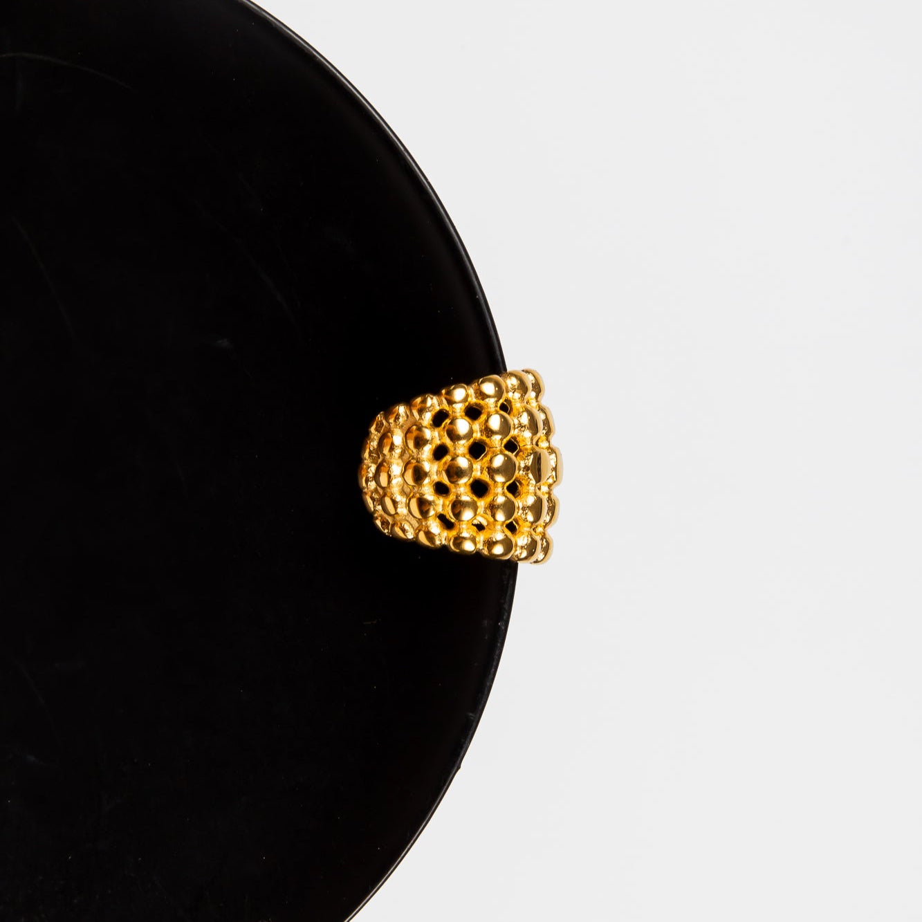 Aro 5 cage Bubbly Chunky Cuff Small Gold