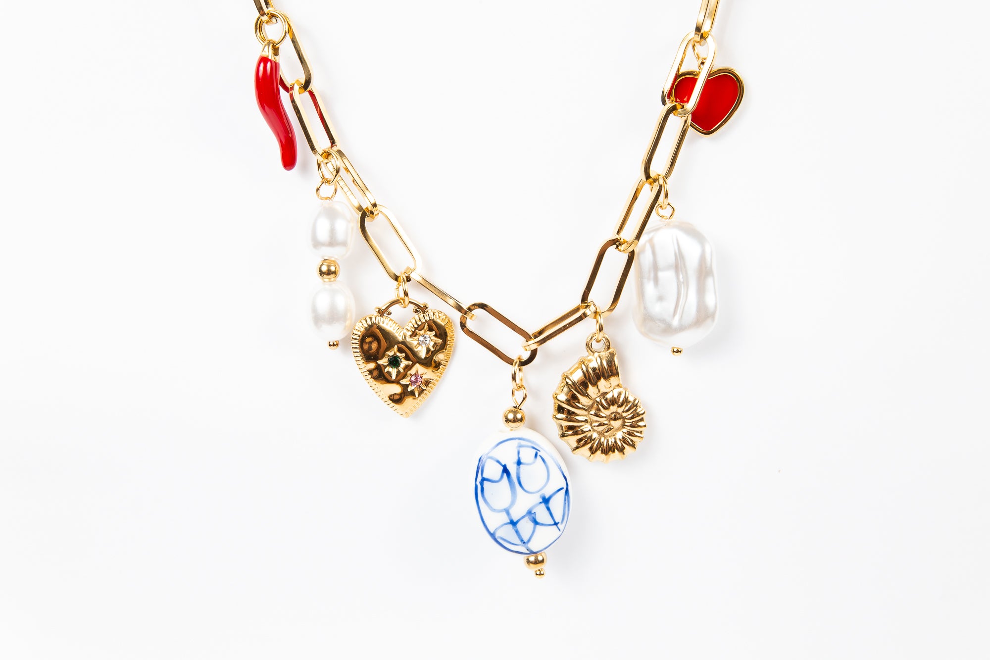 Collar Summer Charms Paperclip Choker