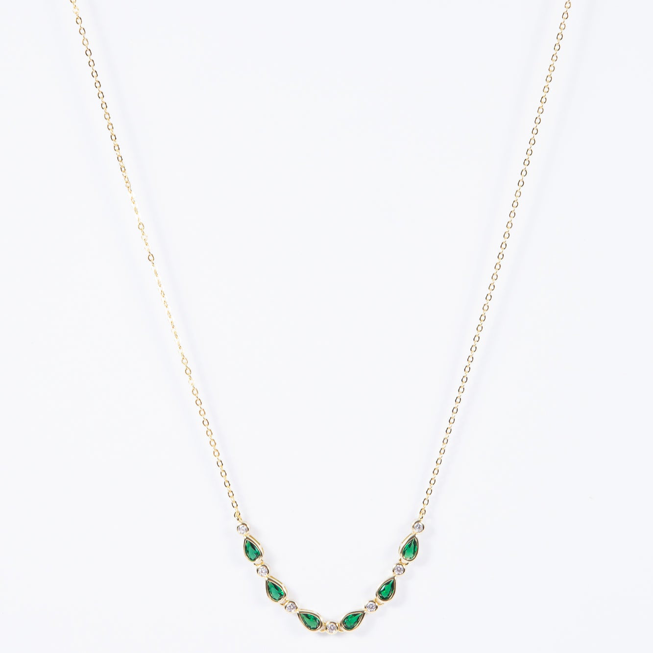 Sided Green Teardrops Choker