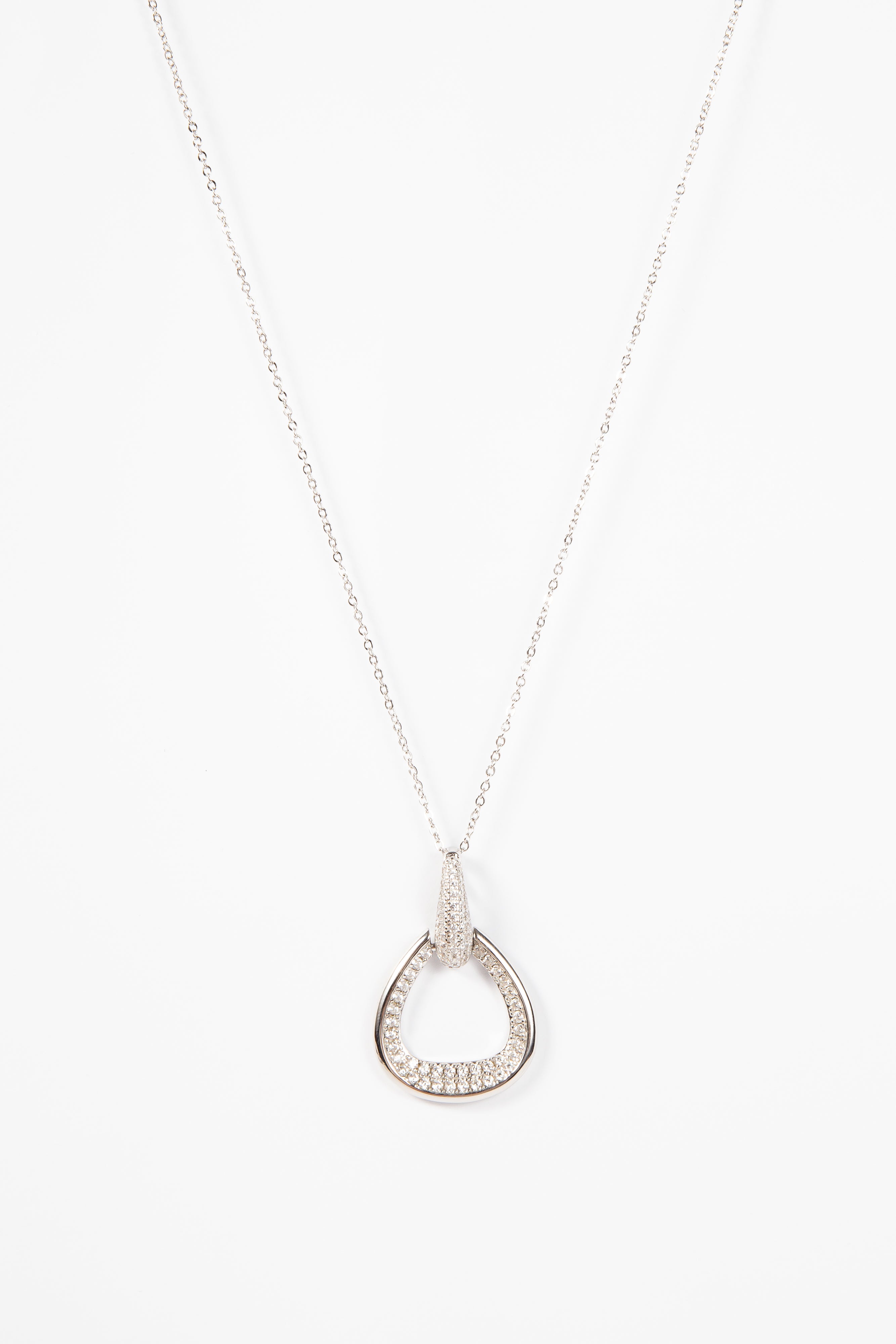 Collar New Hollow CZ Teardrop Necklace