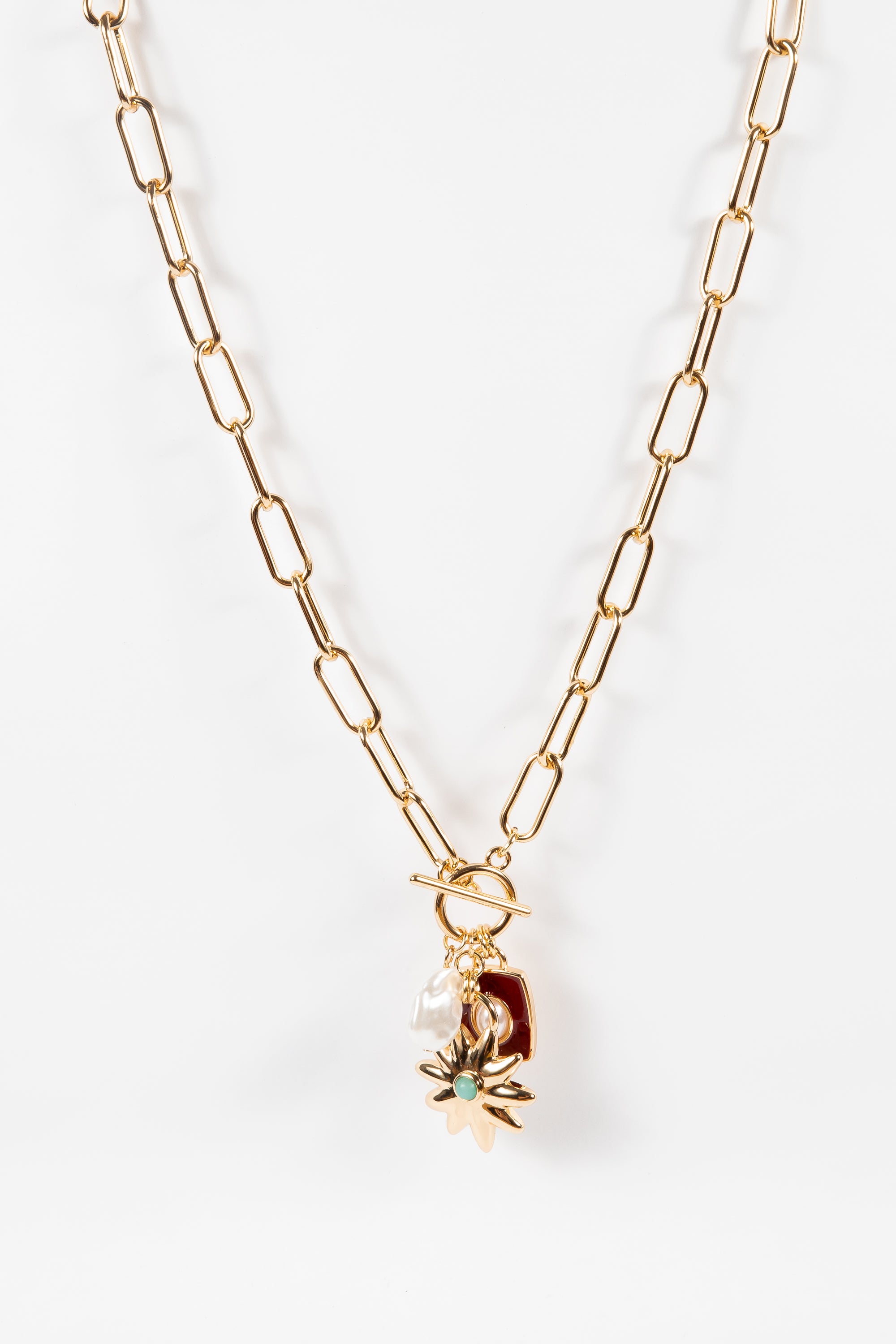Collar Summer Brass Paperclip Enamel Charms
