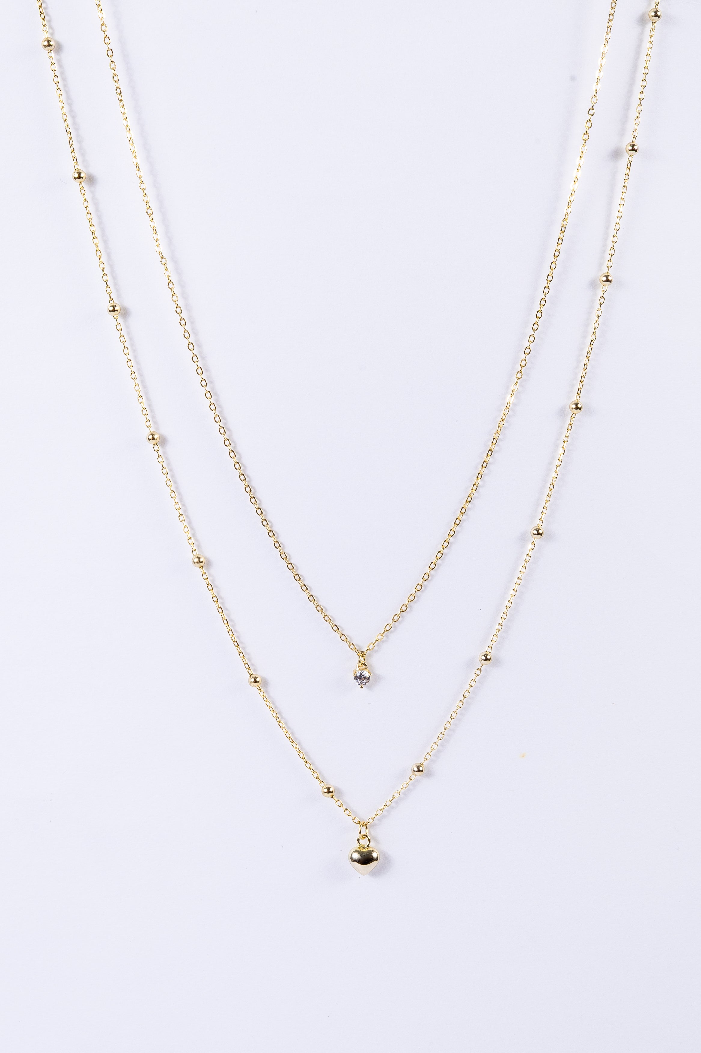 Collar Double Heart Bubbly Necklace