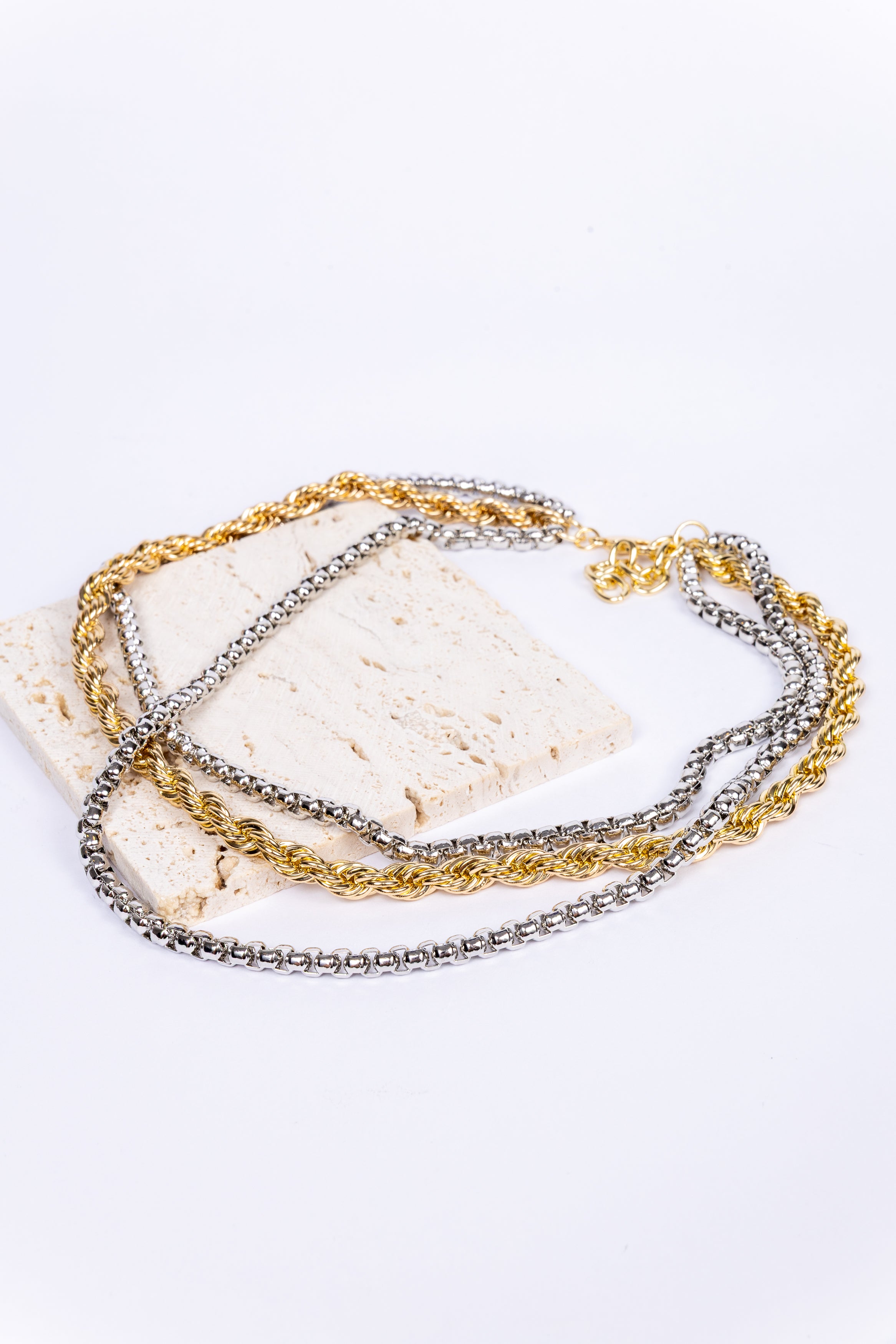 Collar Triple Thick Rope & Snakey Chain