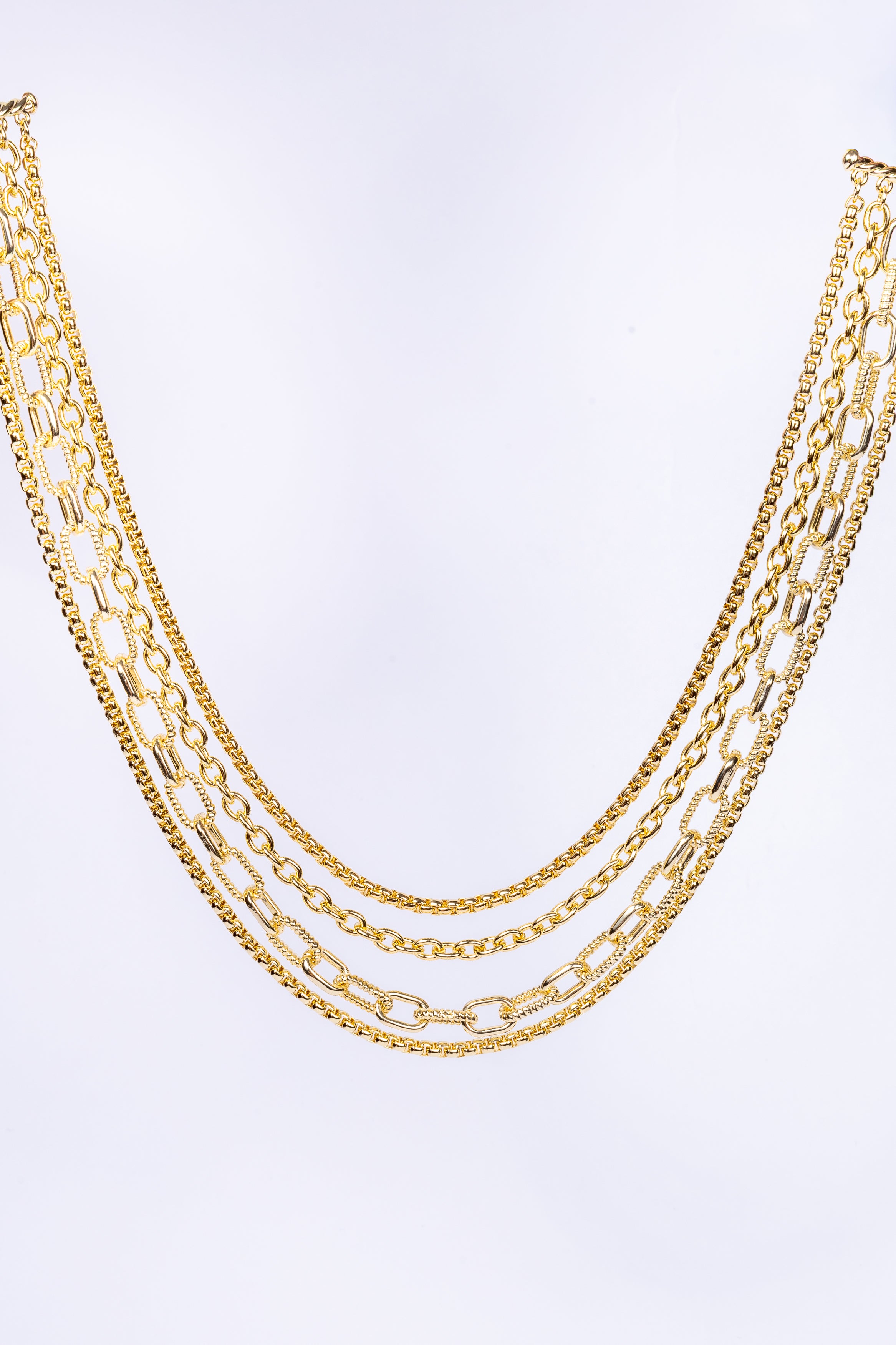 Collar Cuatro Snakey Chain & Paperclip Choker