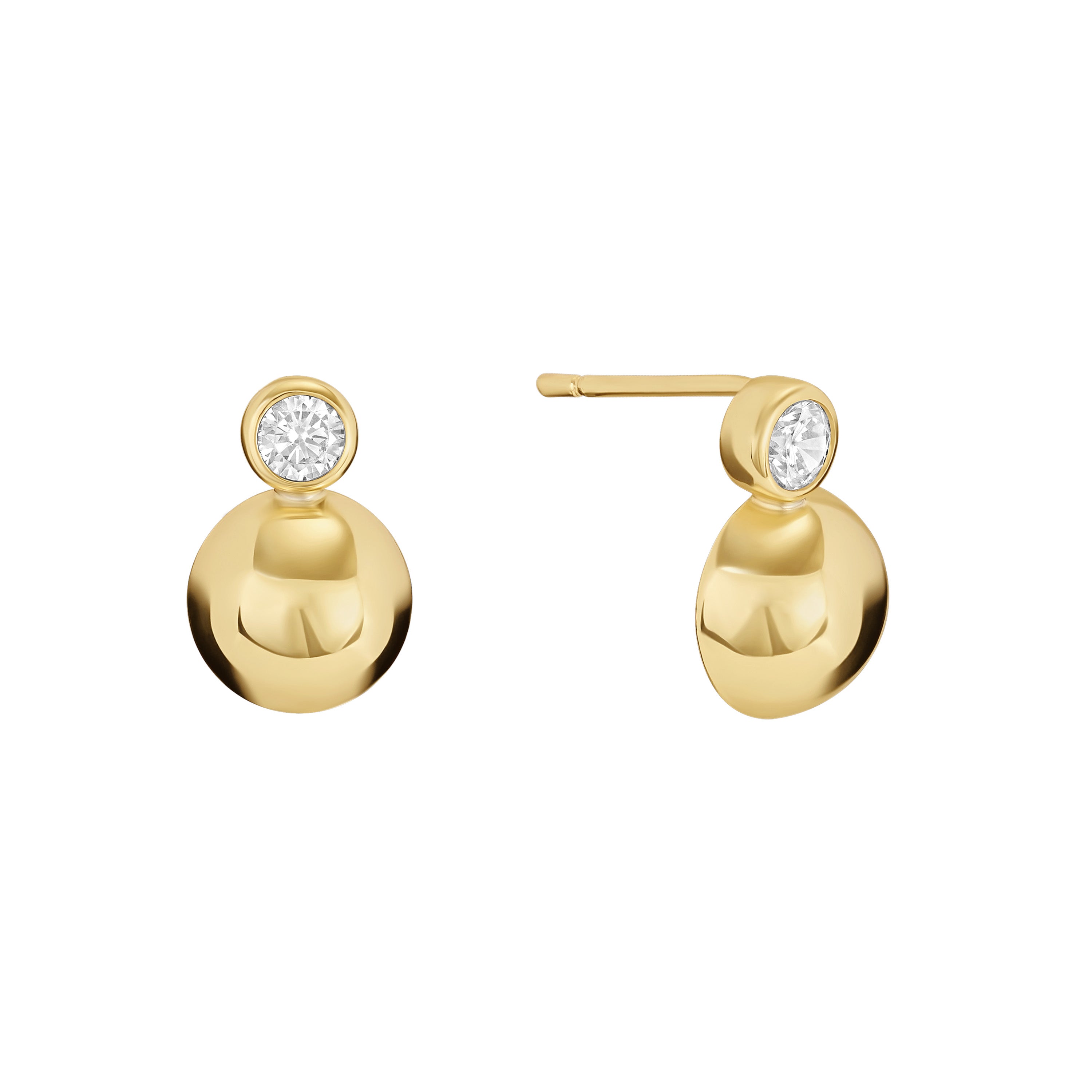 Aro Single CZ & Bubble Small Stud