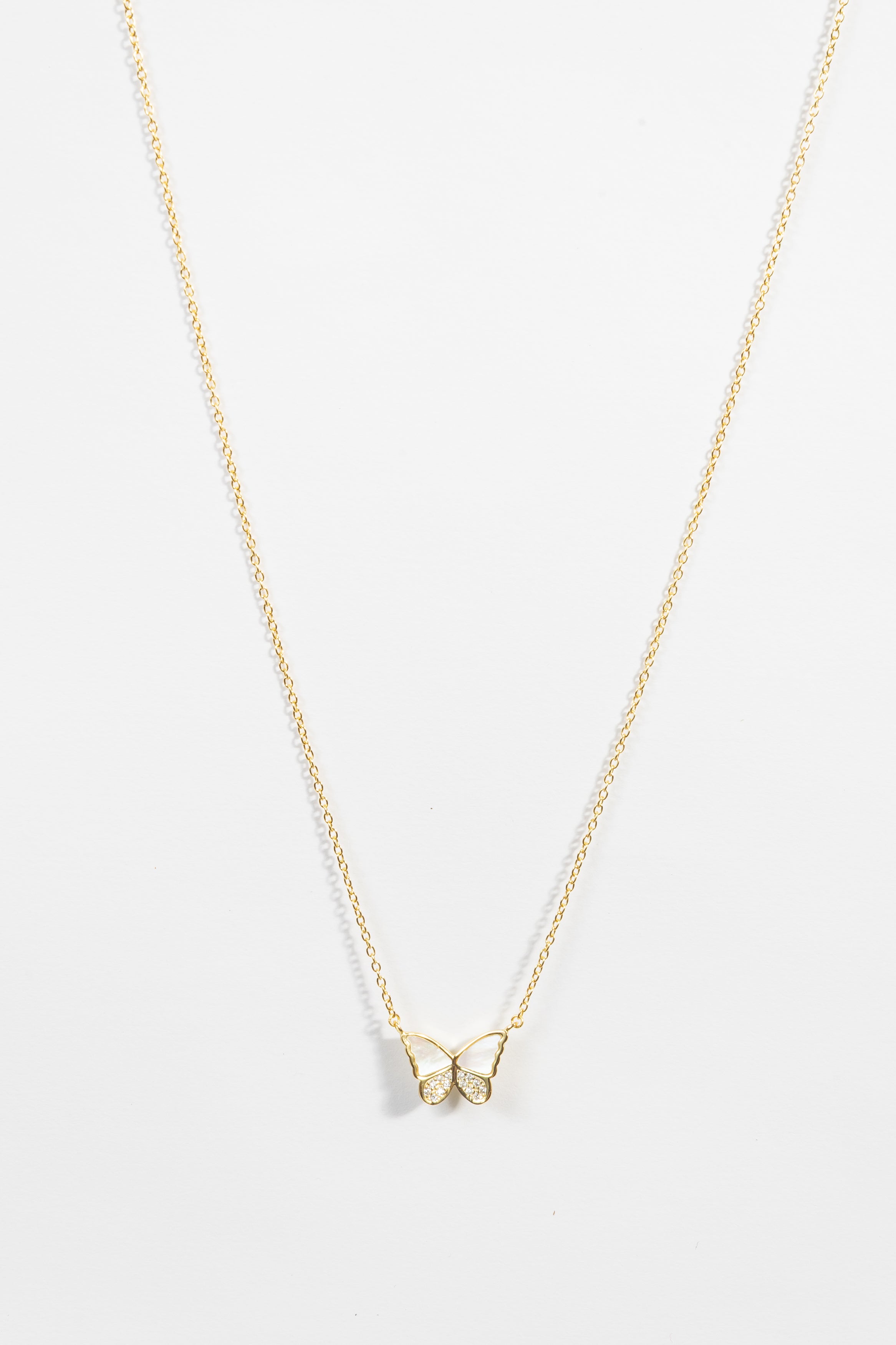 Collar Half MOP & CZ Butterfly L