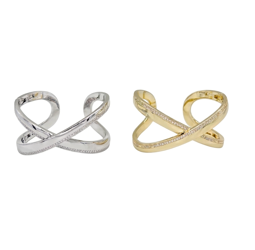 Pulsera Stainless Gran X & CZ Cuff