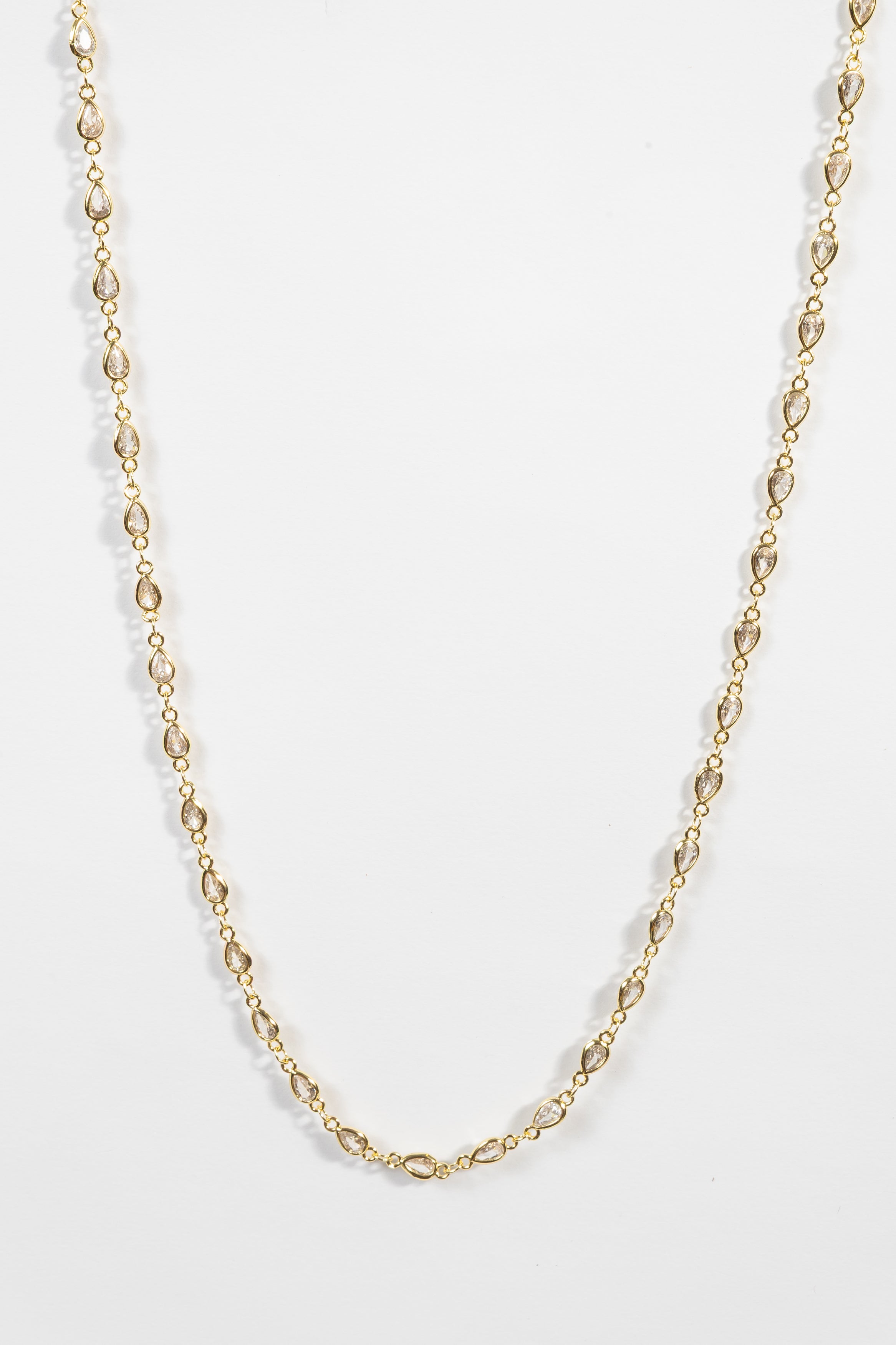 Collar Brassy CZ Drops CZ Choker 45cm