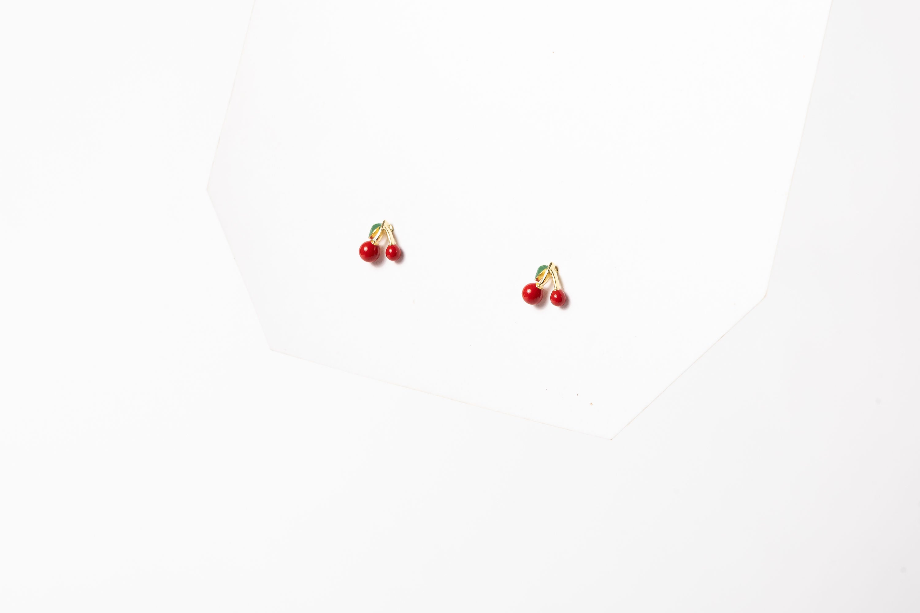 Aro Red Mini Cherry Stud