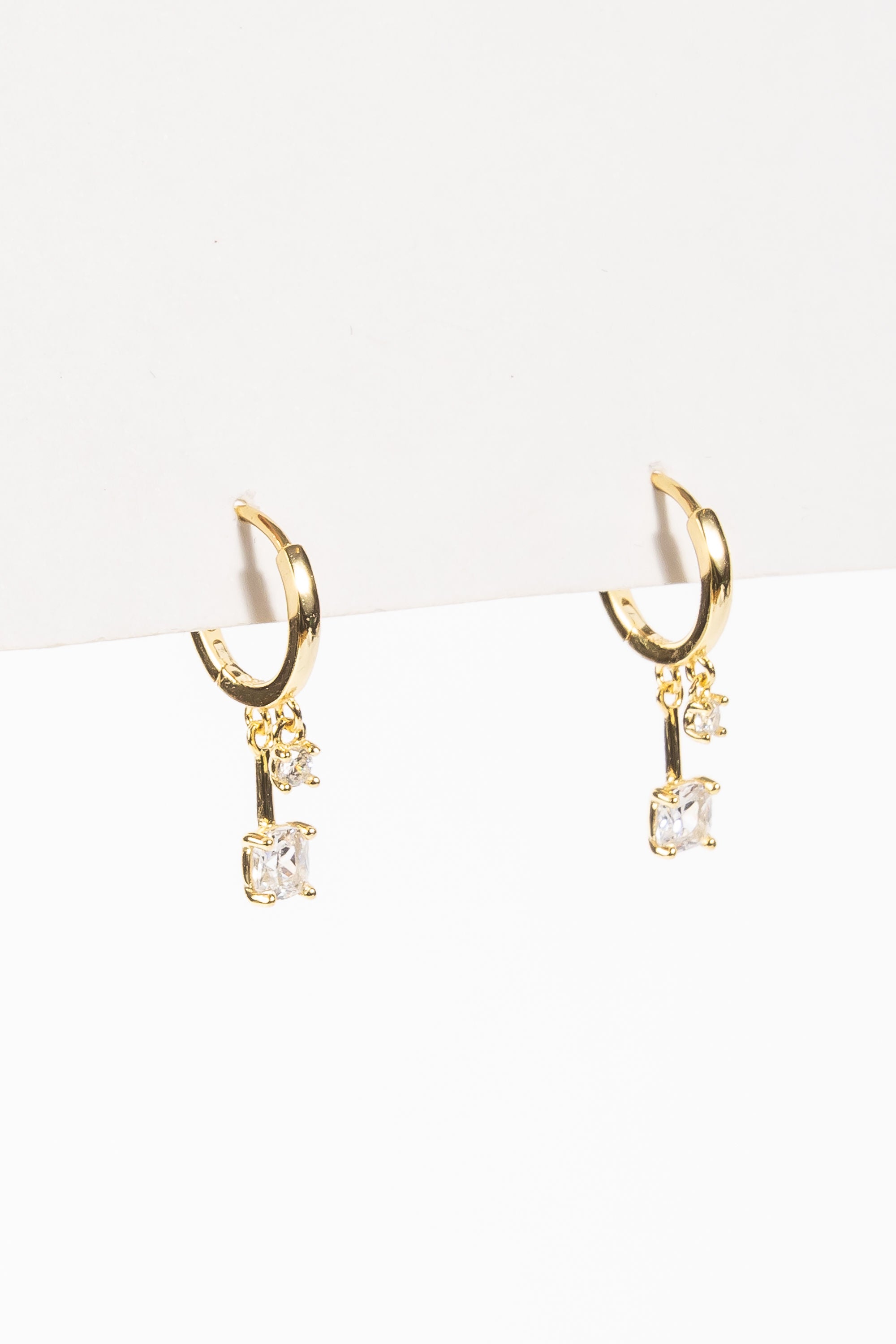 Aro Double CZ Dangle Hoop