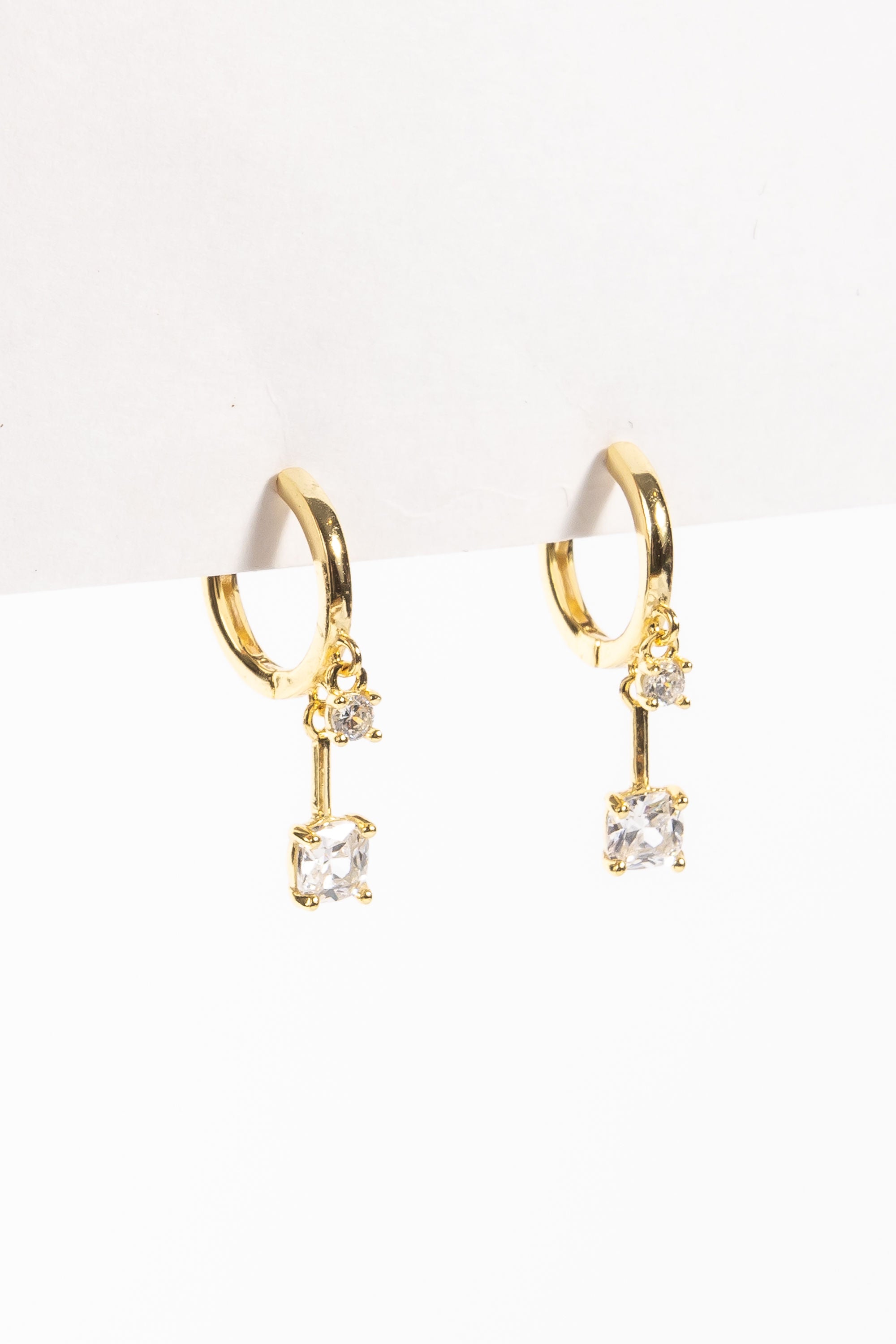 Aro Double CZ Dangle Hoop