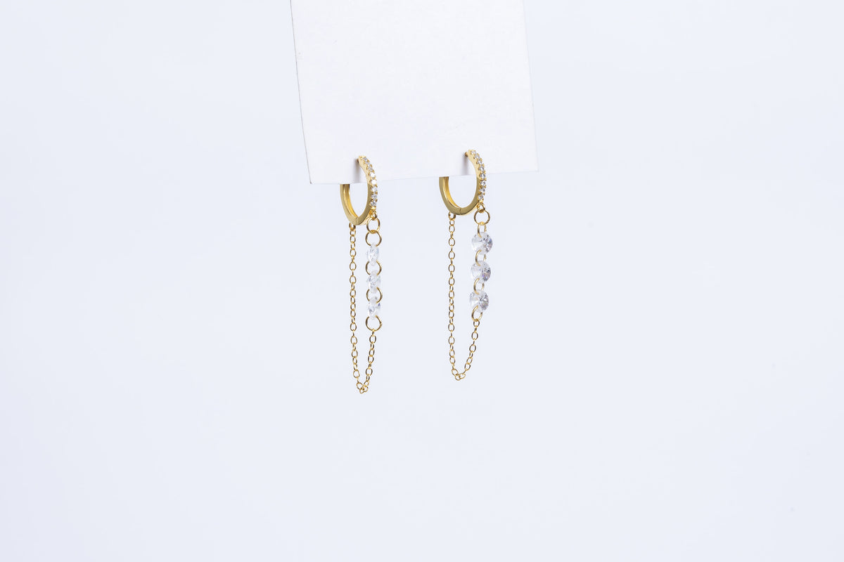 Aro Trio CZ Chain Hoop H