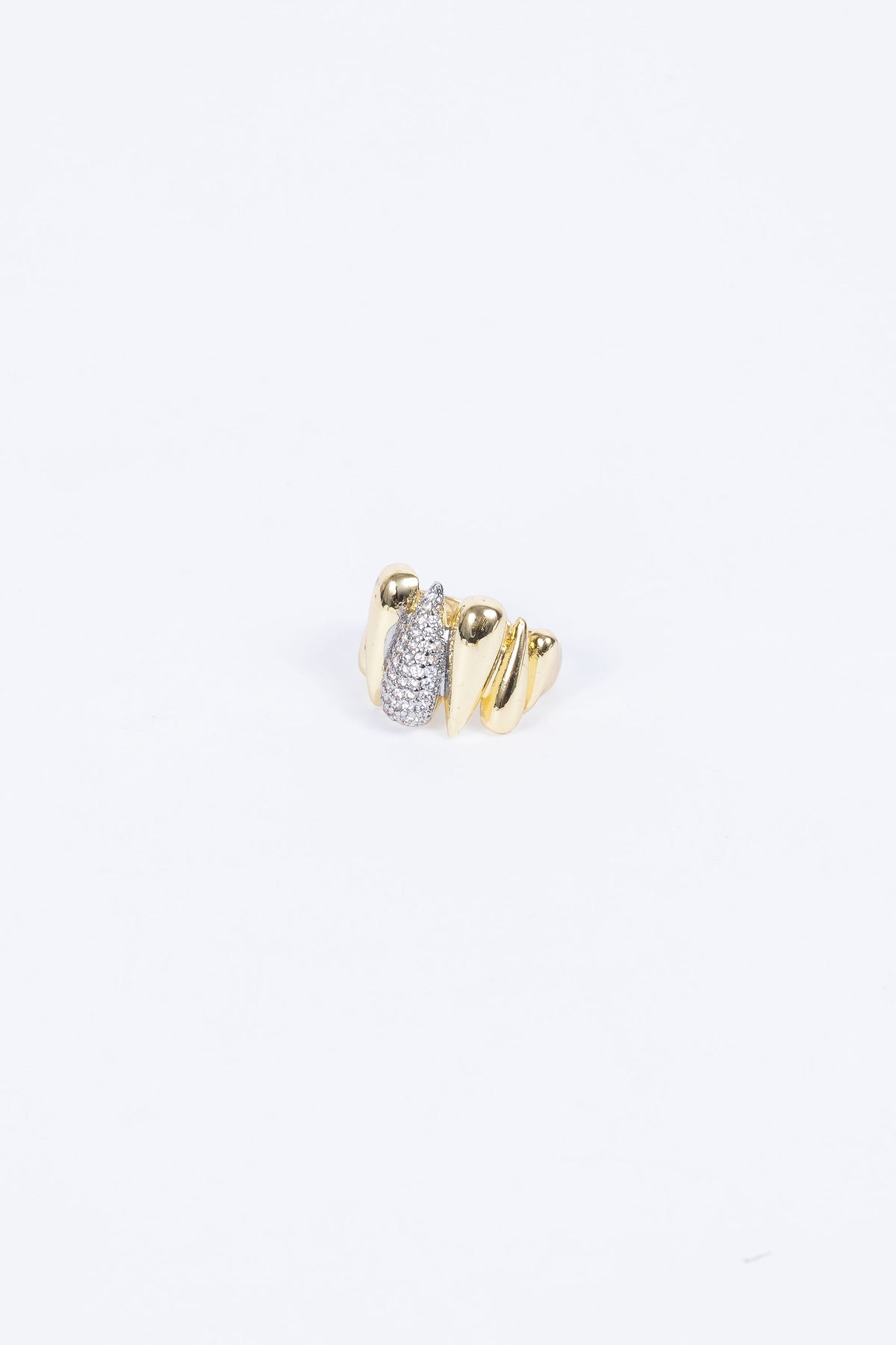 Anillo Stainless Chunky Single CZ Tear Ring Adj