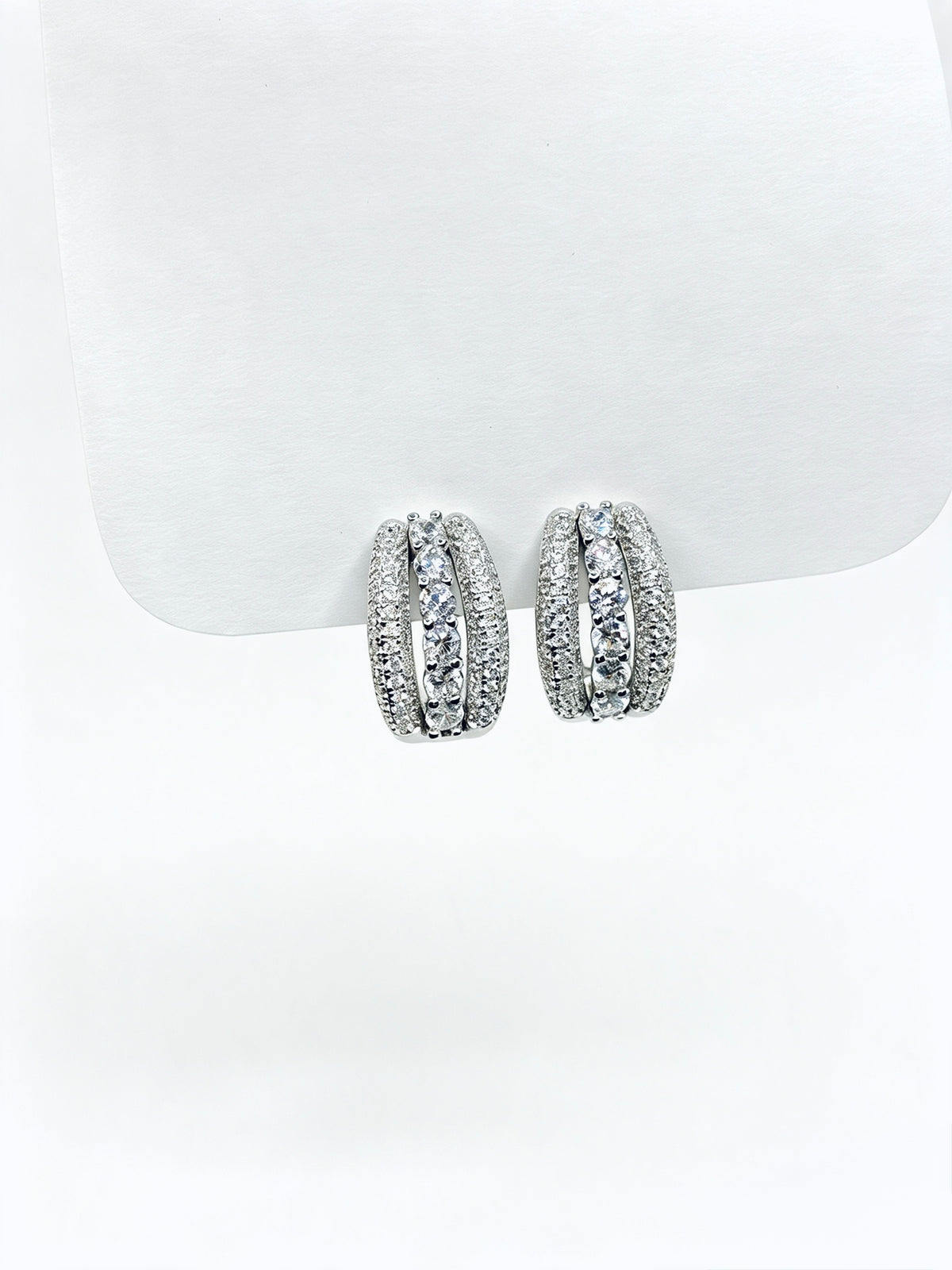Aro Clipper Trio CZ Lines Stud Silver