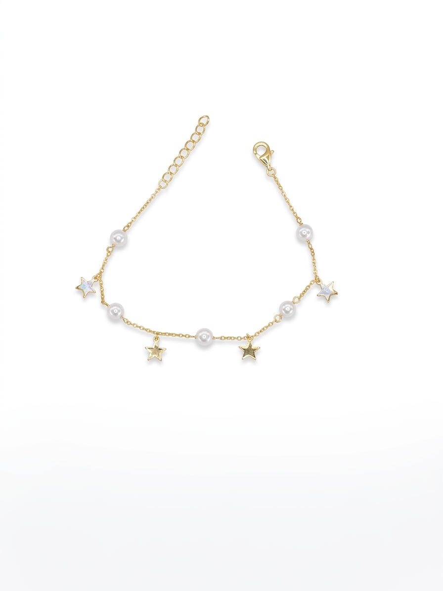 Pulsera Pearly & Stars Bracelet Gold