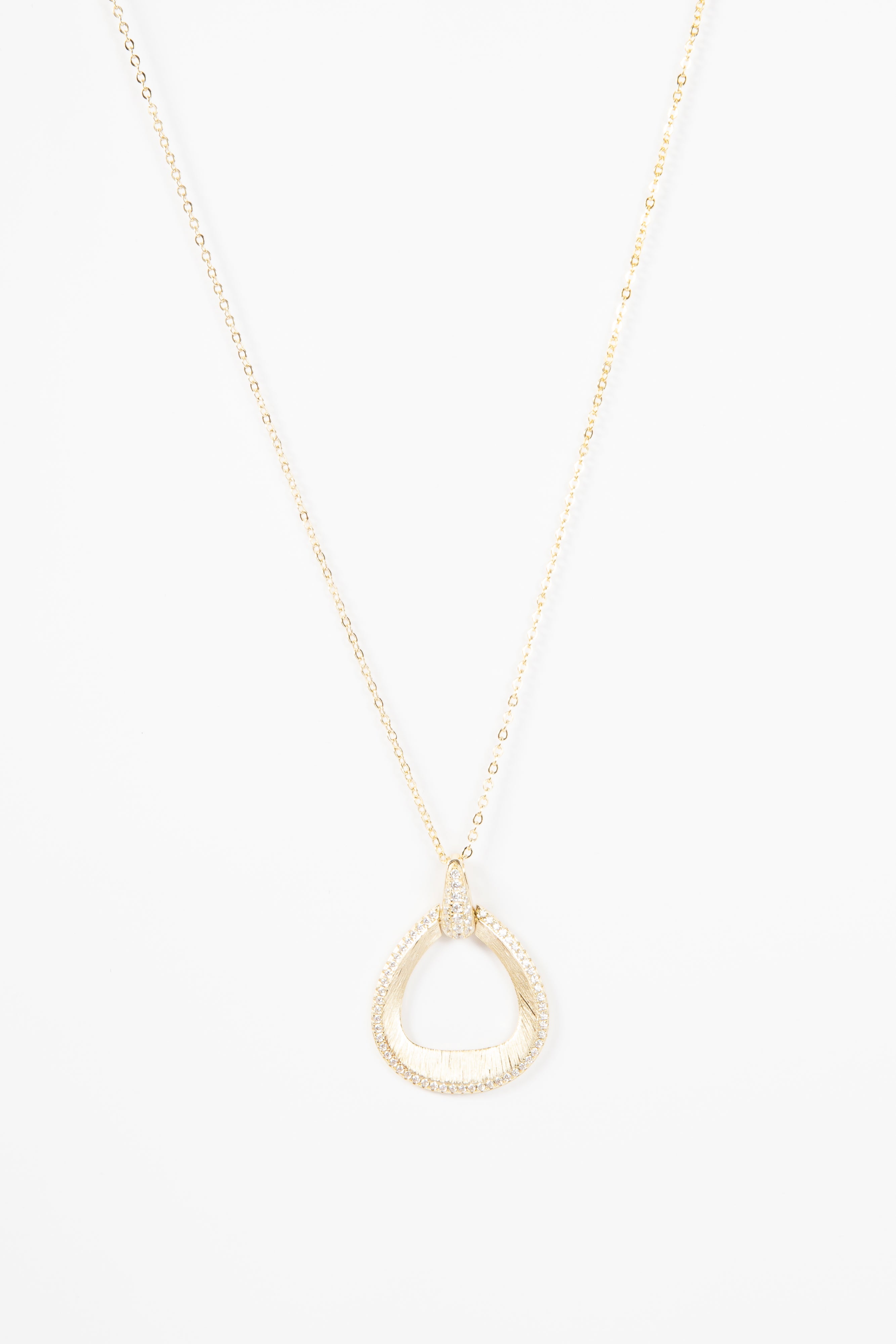 Collar New Hollow CZ Teardrop Necklace