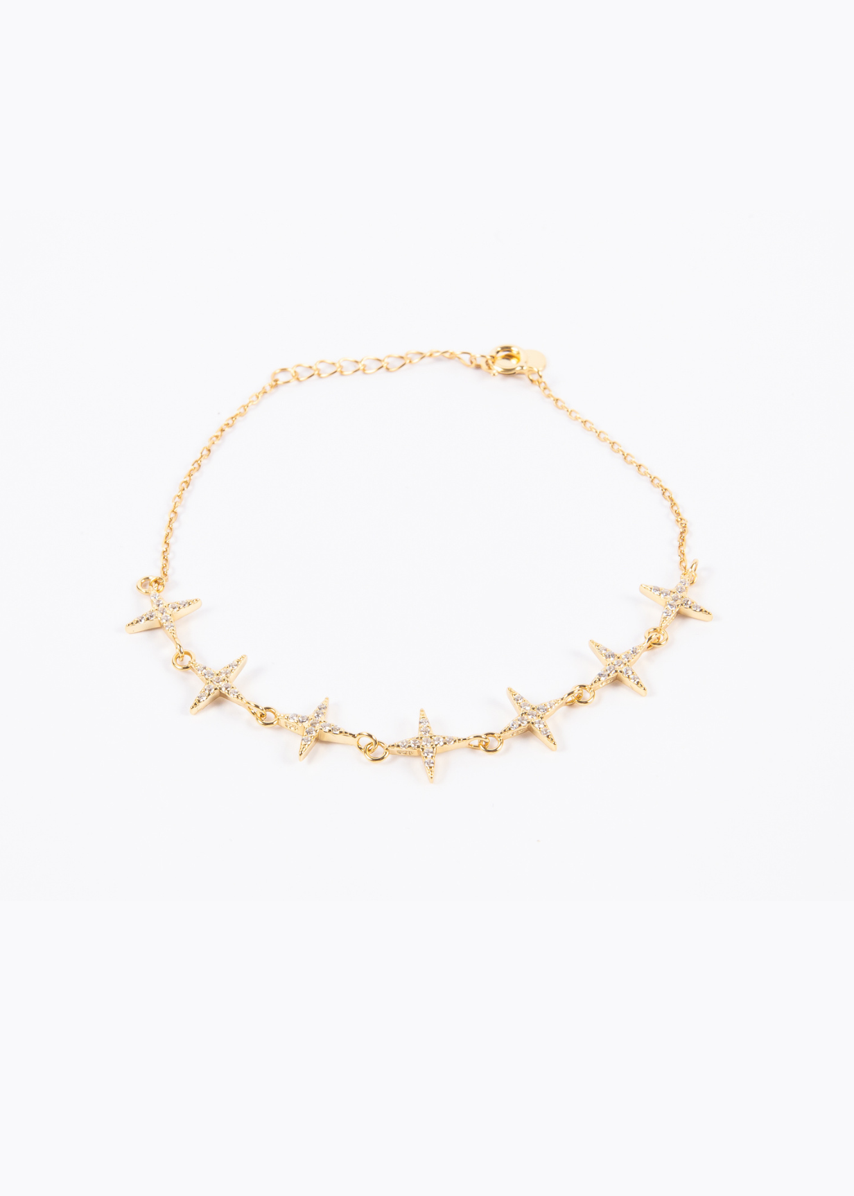 Collar SS 7 Point Cross Gold