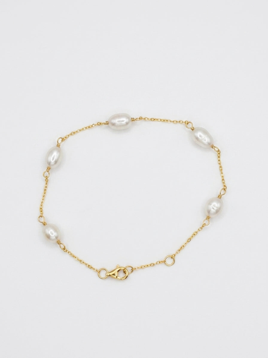 Pulsera SS 5 Pearls Bracelet Gold L