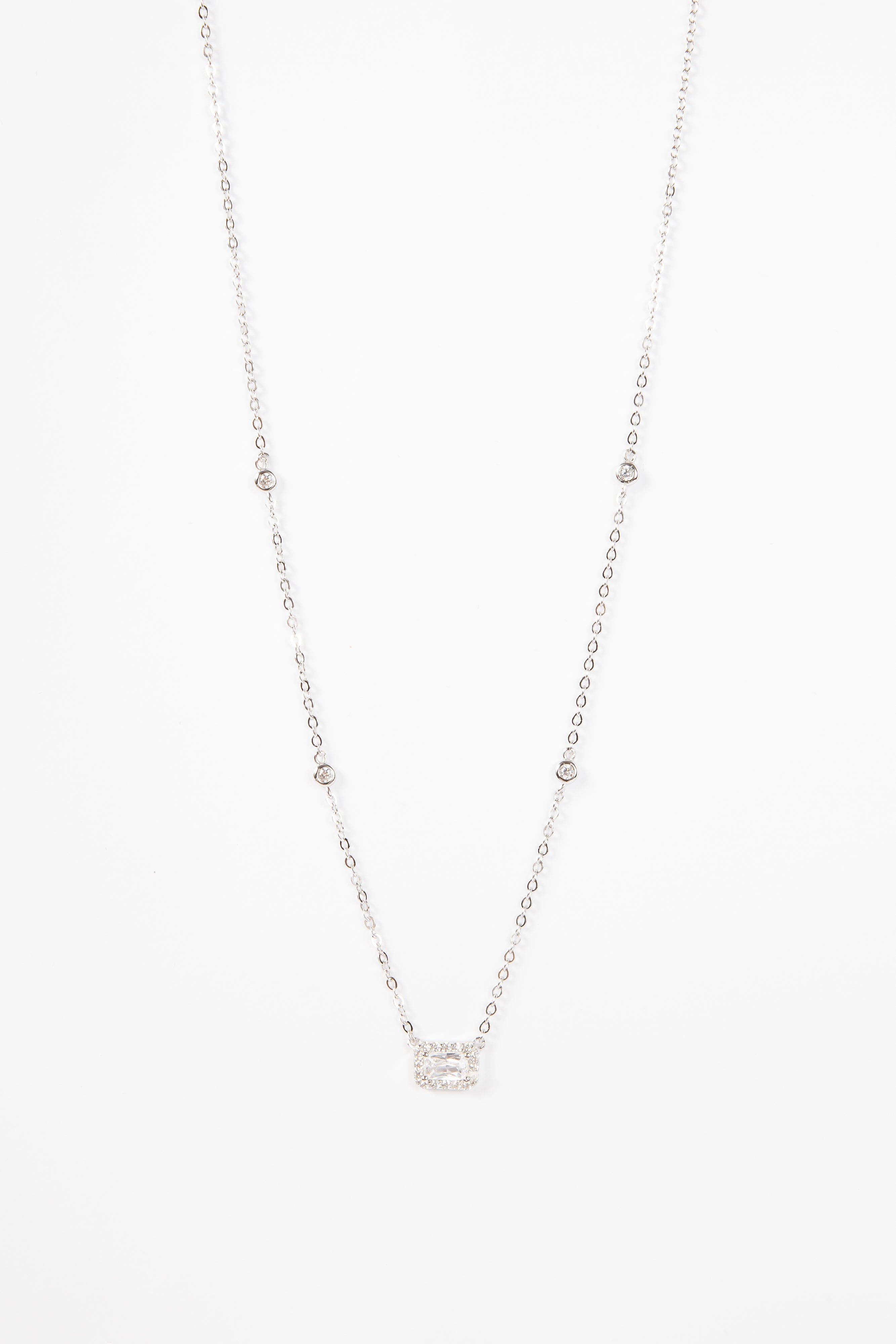 Collar Square Clear CZ Light Choker