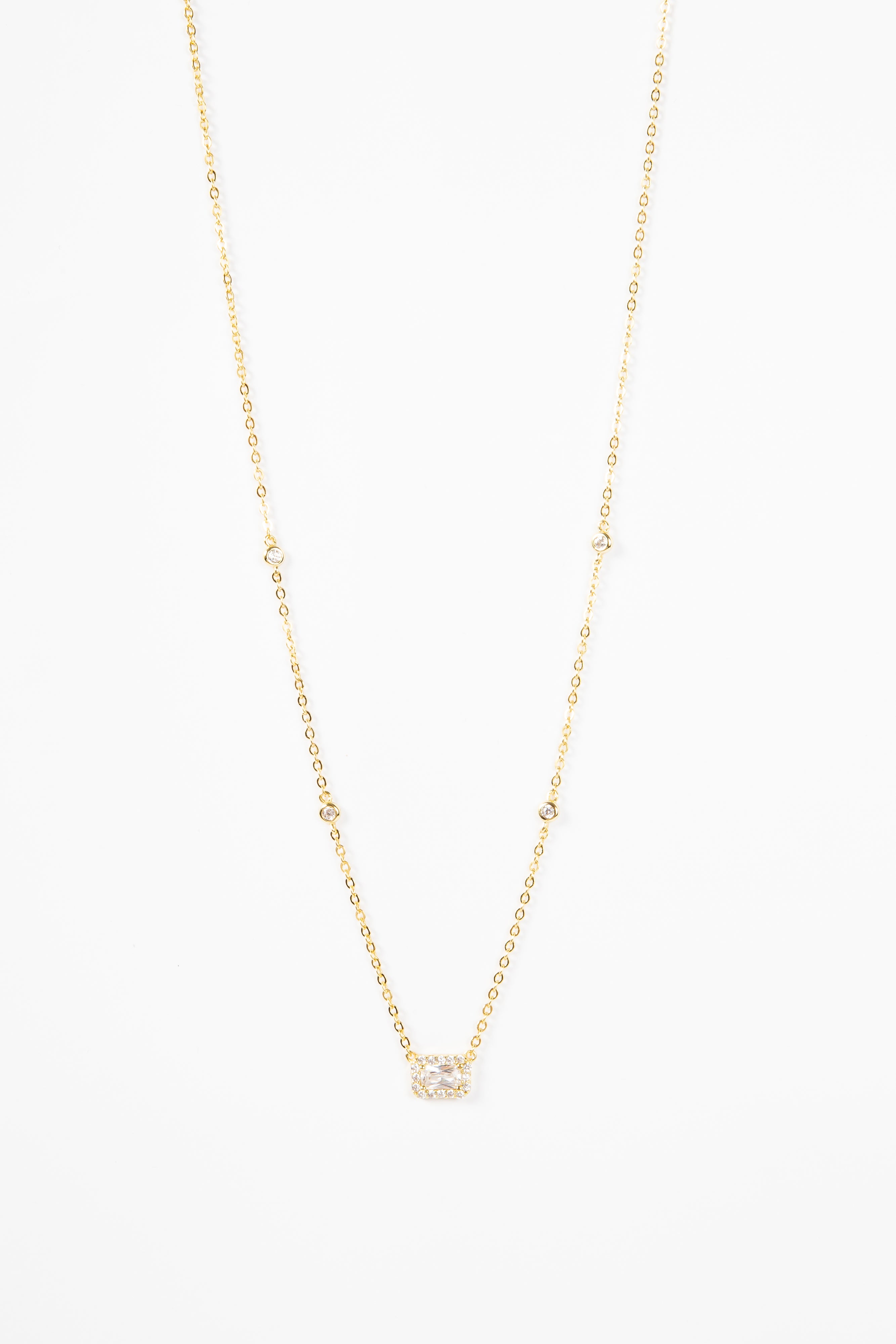 Collar Square Clear CZ Light Choker